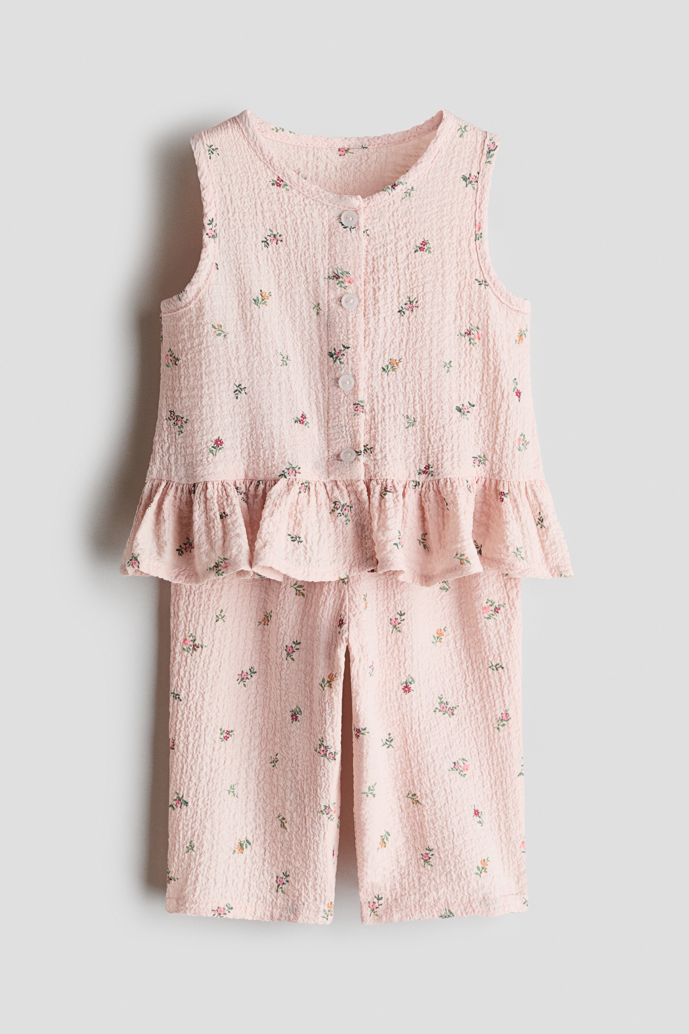 Conjunto de 2 piezas en sirsaca - Rosa claro/Floral/Azul claro/Floral/Blanco/Fresas
