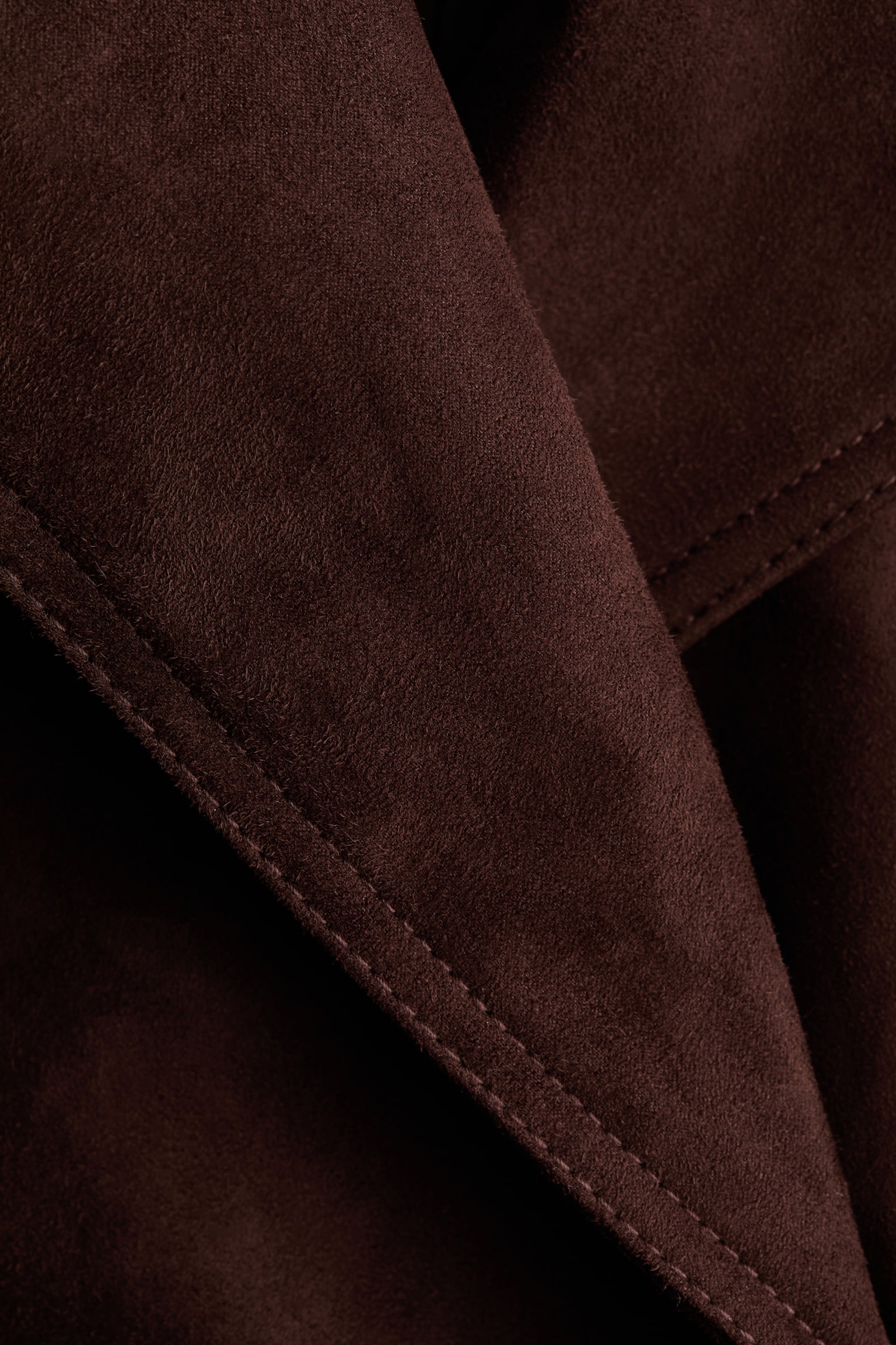 Kabát s vázacím páskem - Tmavě hnědá - 4