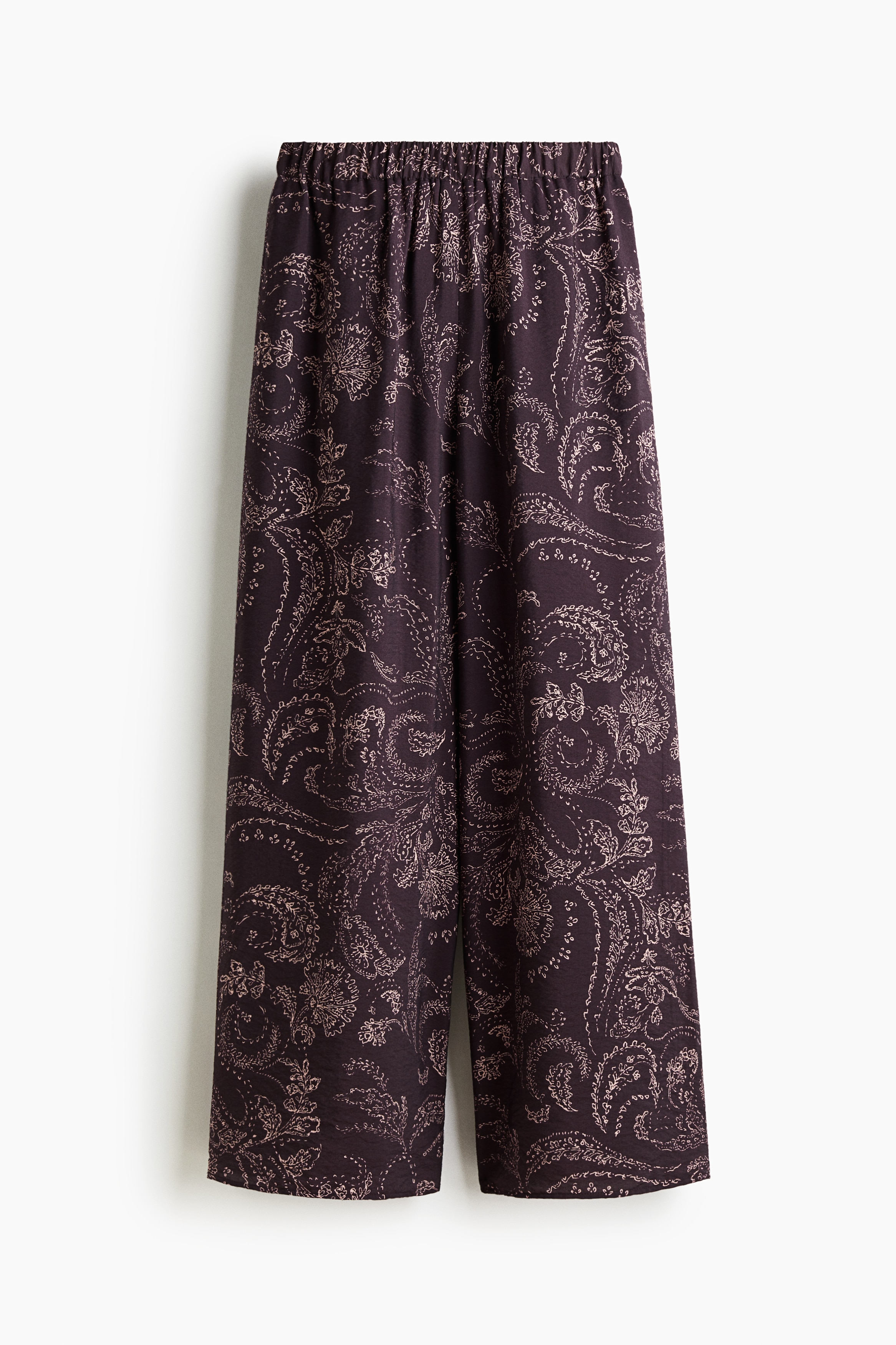 Geniş Pantolon - Bordo/Şal desenli/Açık bej/Zebra desenli