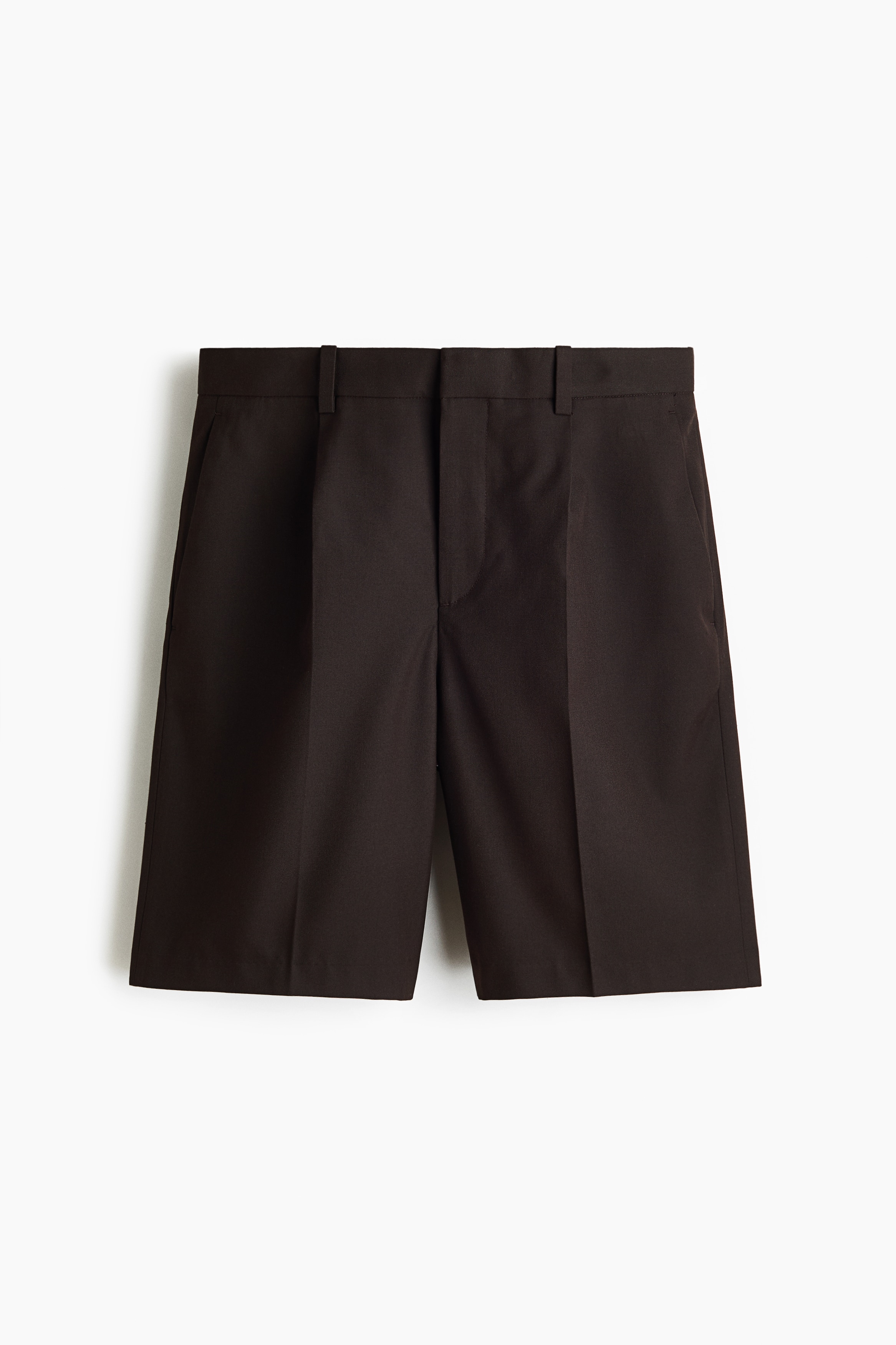 Loose Fit Tailored shorts - Dark brown/Black