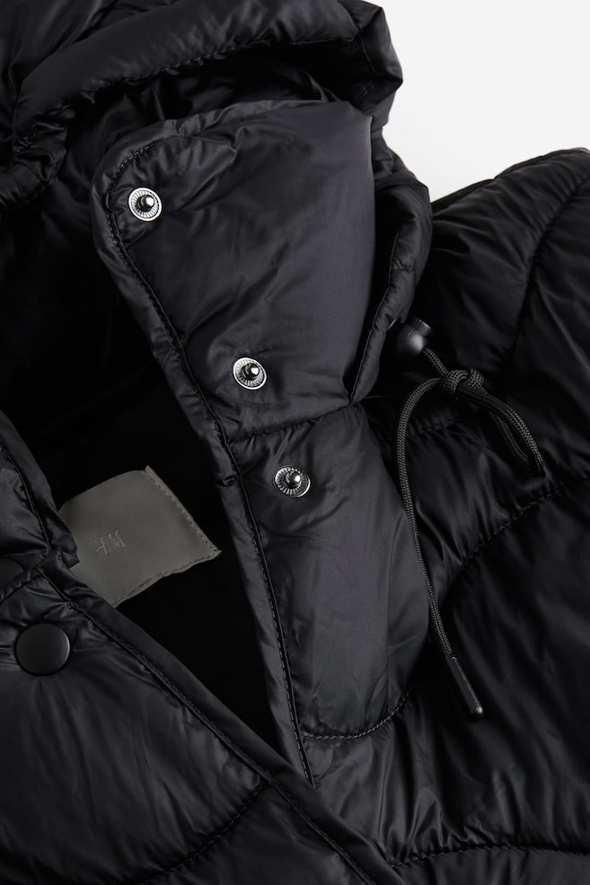 Quilted puffer coat - Black - 4