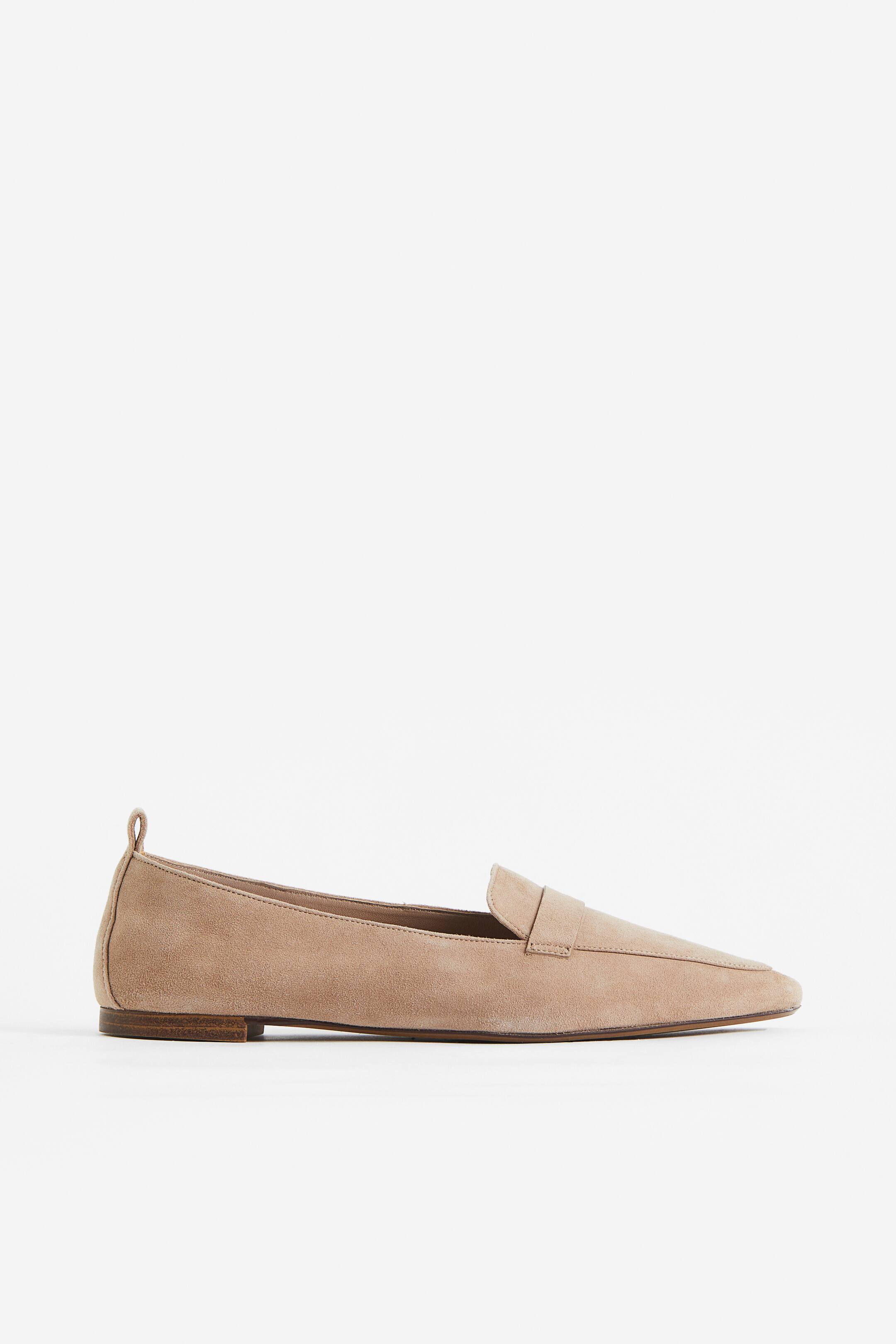 Loafer aus Veloursleder - Niedriger Absatz - Beige - Ladies | H&M DE 