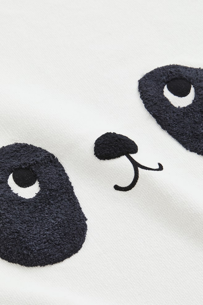 Tufted-motif cotton rug - White/Panda - 3
