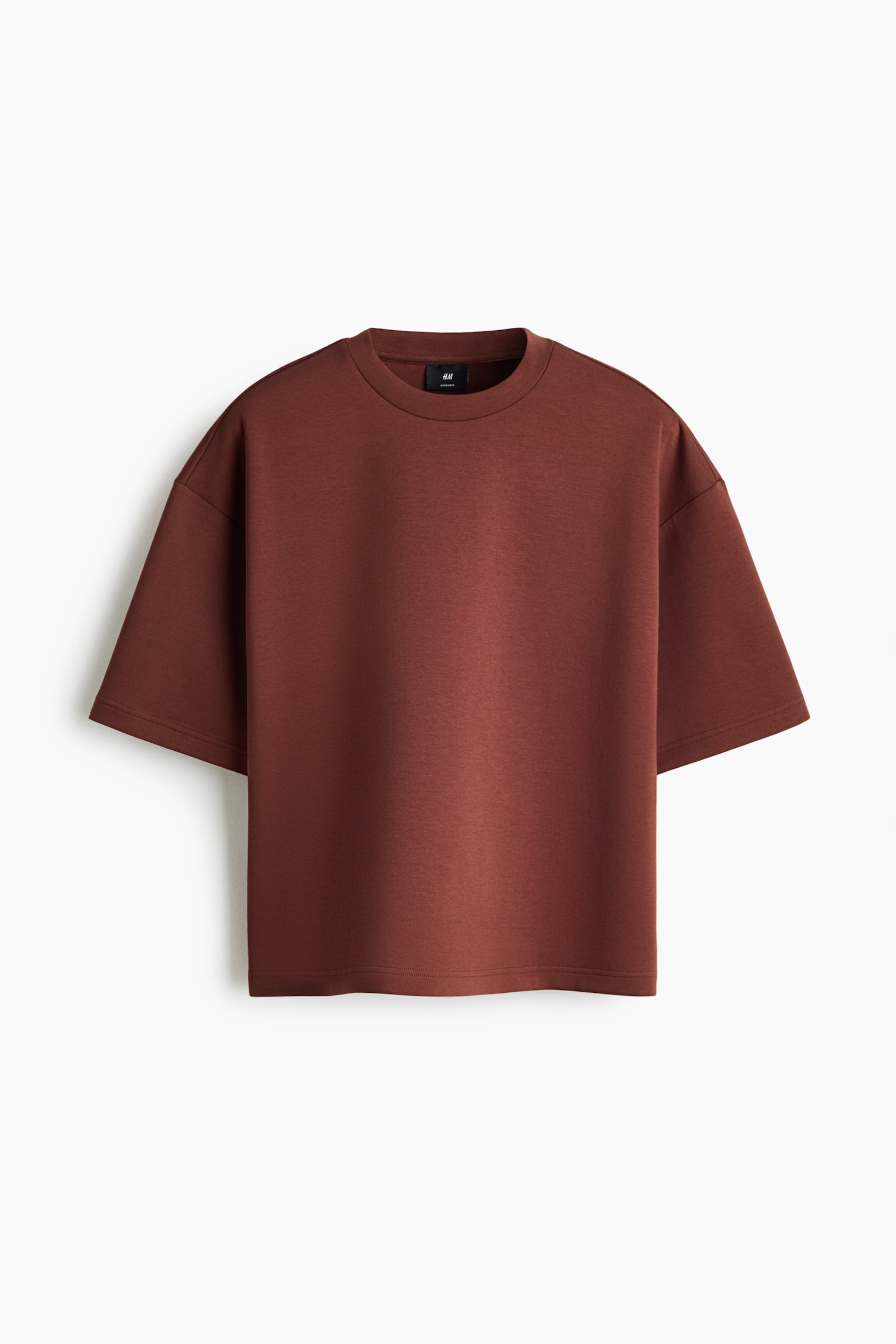 Oversized Fit Scuba T-shirt - Brown/Cream/Dark grey/Black - 1