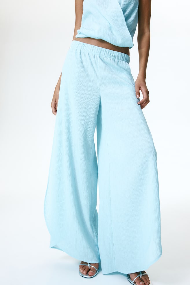Wide Wrap-Detail Pants-Light turquoise - 5