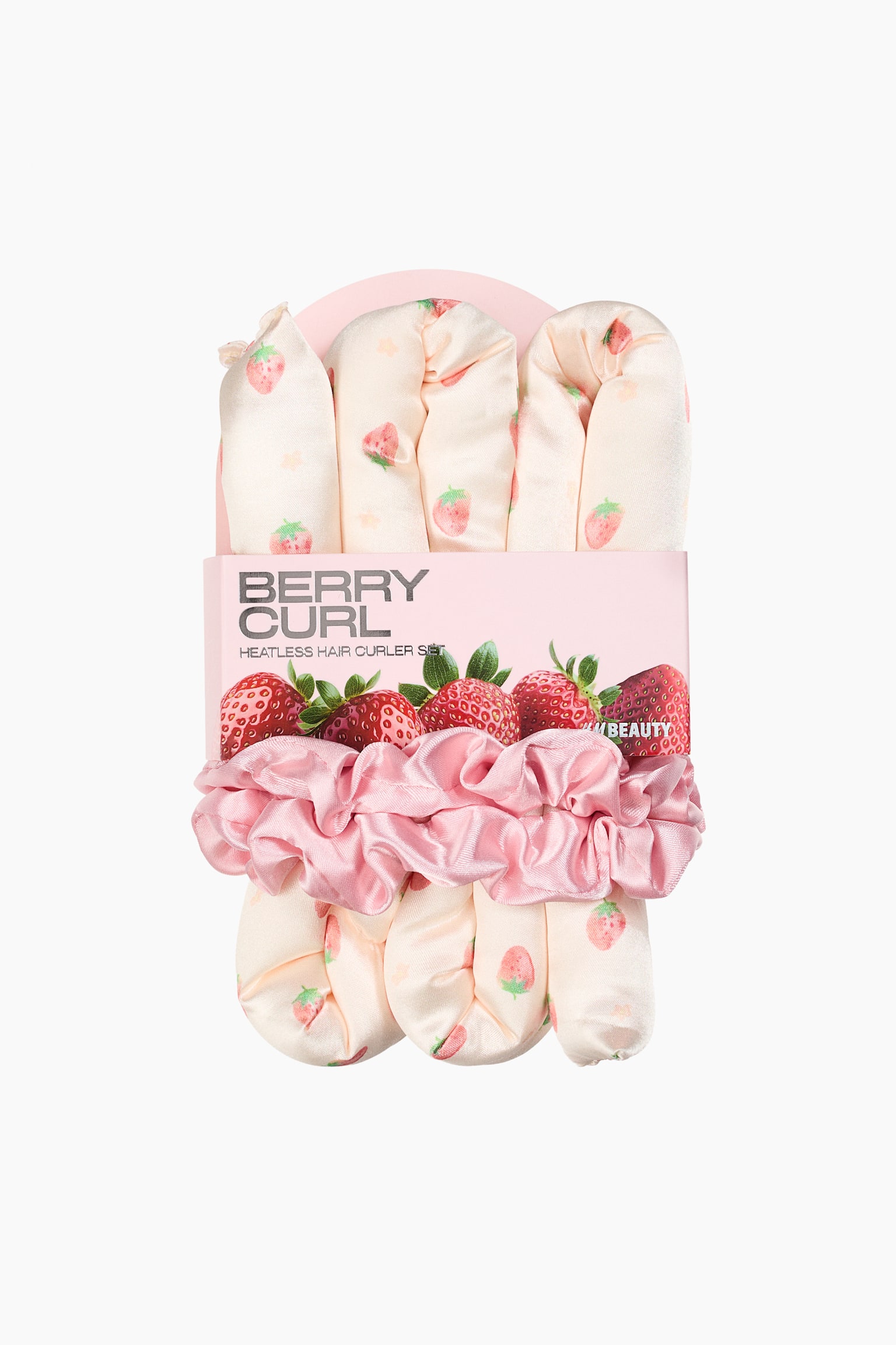 Heatless hair curler set - Light pink/Strawberries - 2