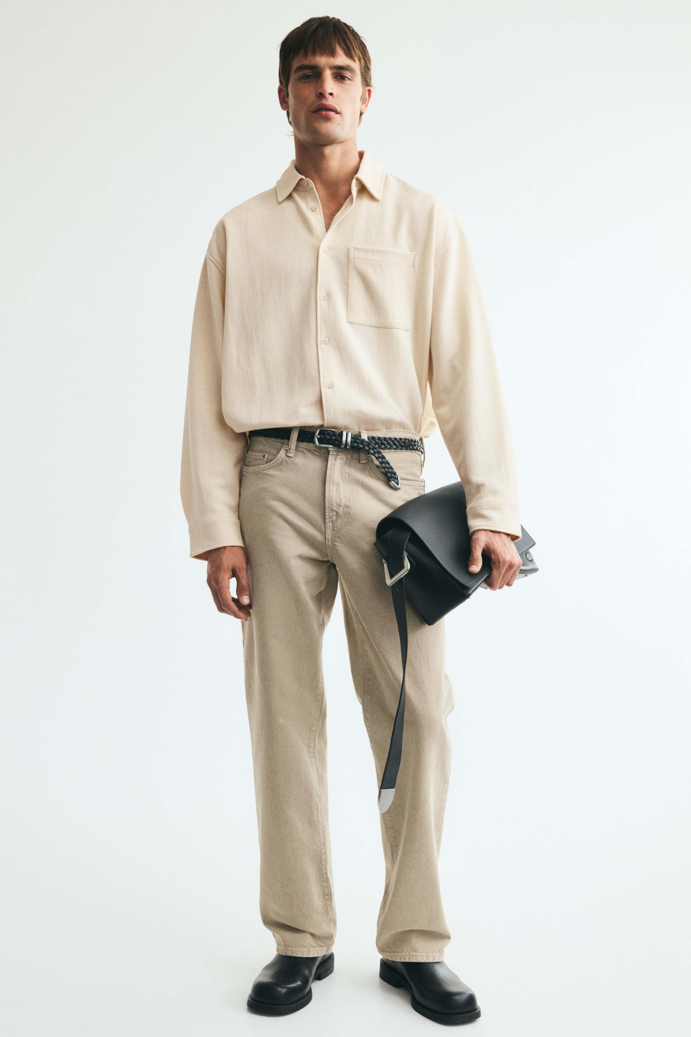 Men's Light beige Relaxed-Fit Jersey Shirt | H&M US