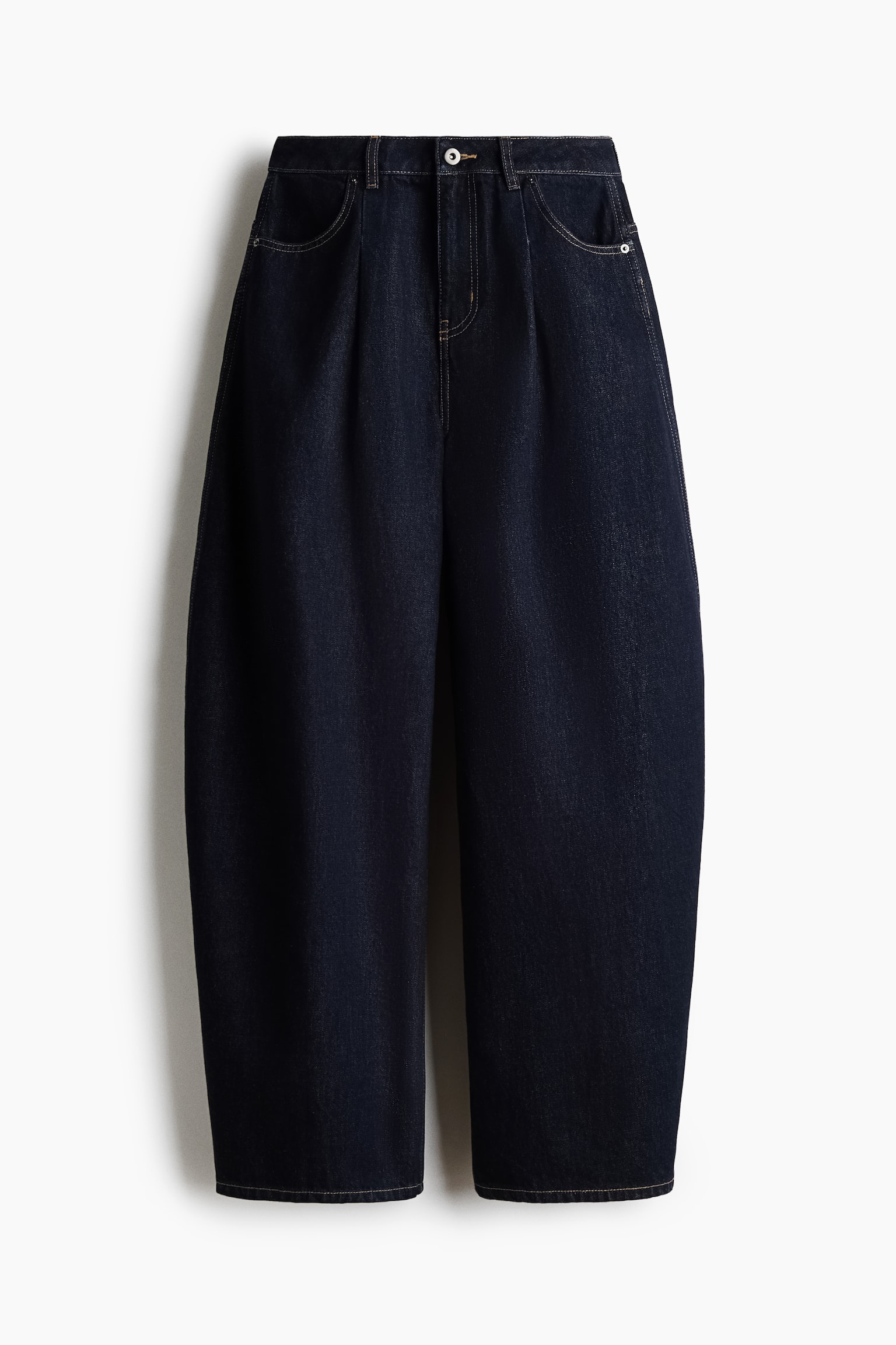 Barrel Regular Waist Jeans - Azul denim oscuro