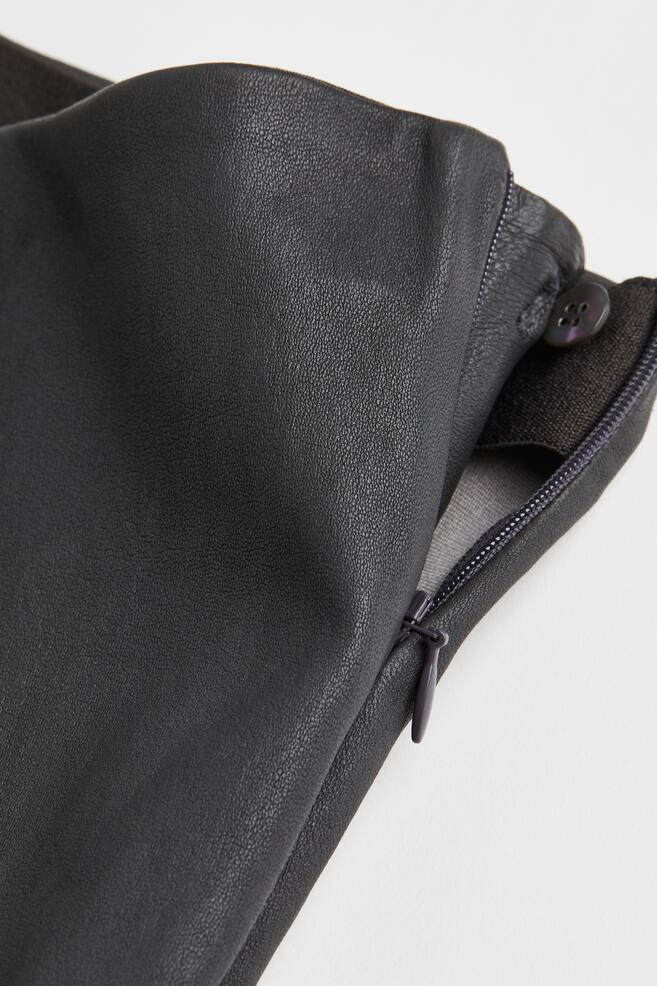Ankle-length leather trousers - Dark grey/Black/Natural white - 3