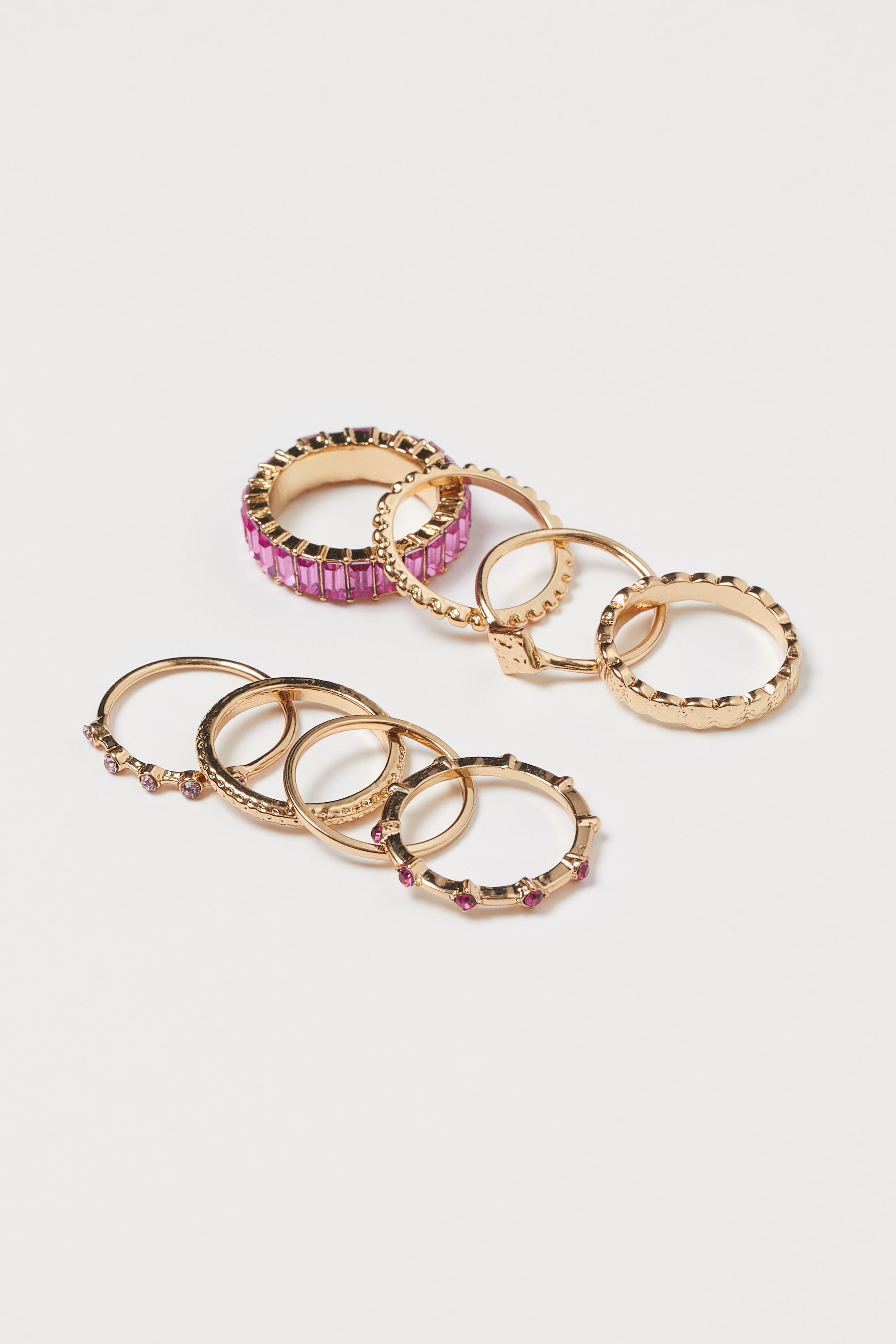 Zobacz większy obraz: Pierścionki 8-pak - Złocisty/Ciemnoróżowy - ONA | H&M PL 1