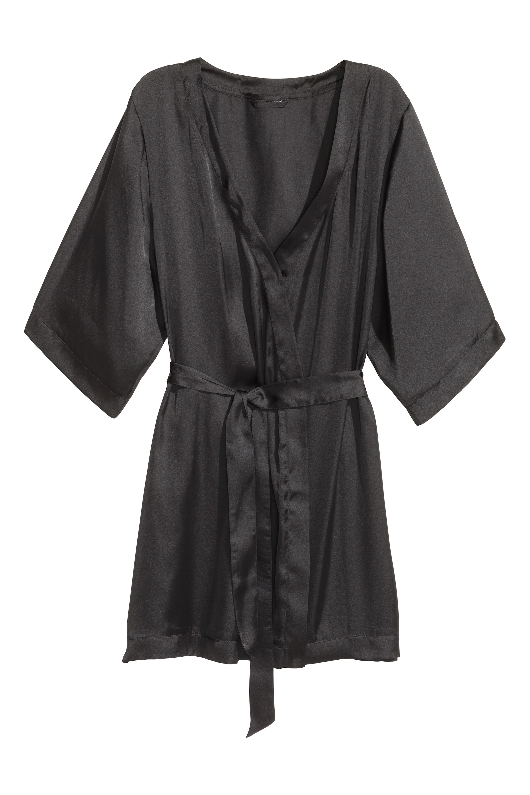 Zobacz większy obraz: Satynowe kimono - Czarny - ONA | H&M PL 1