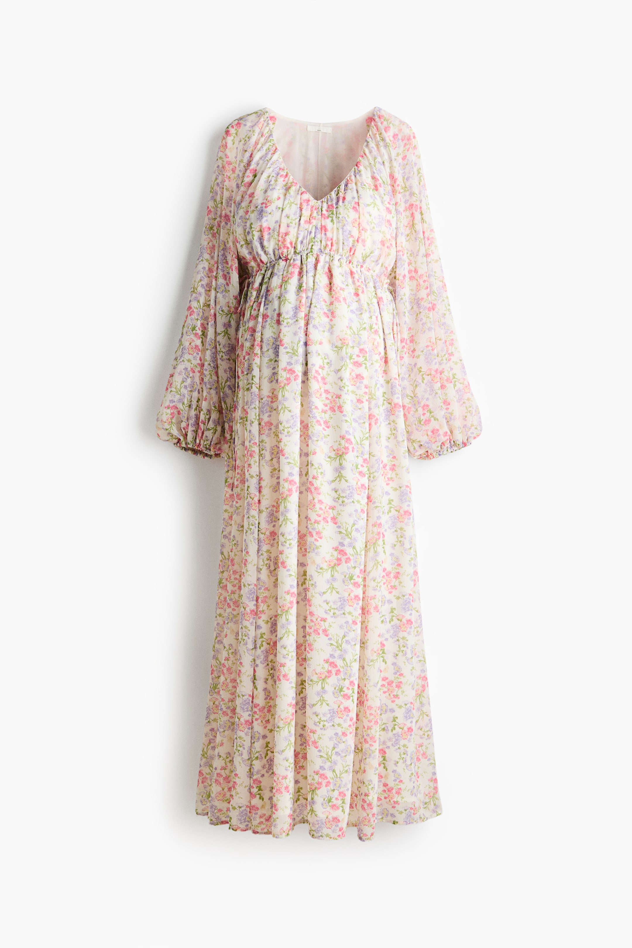 Robe maxi MAMA à manches ballon