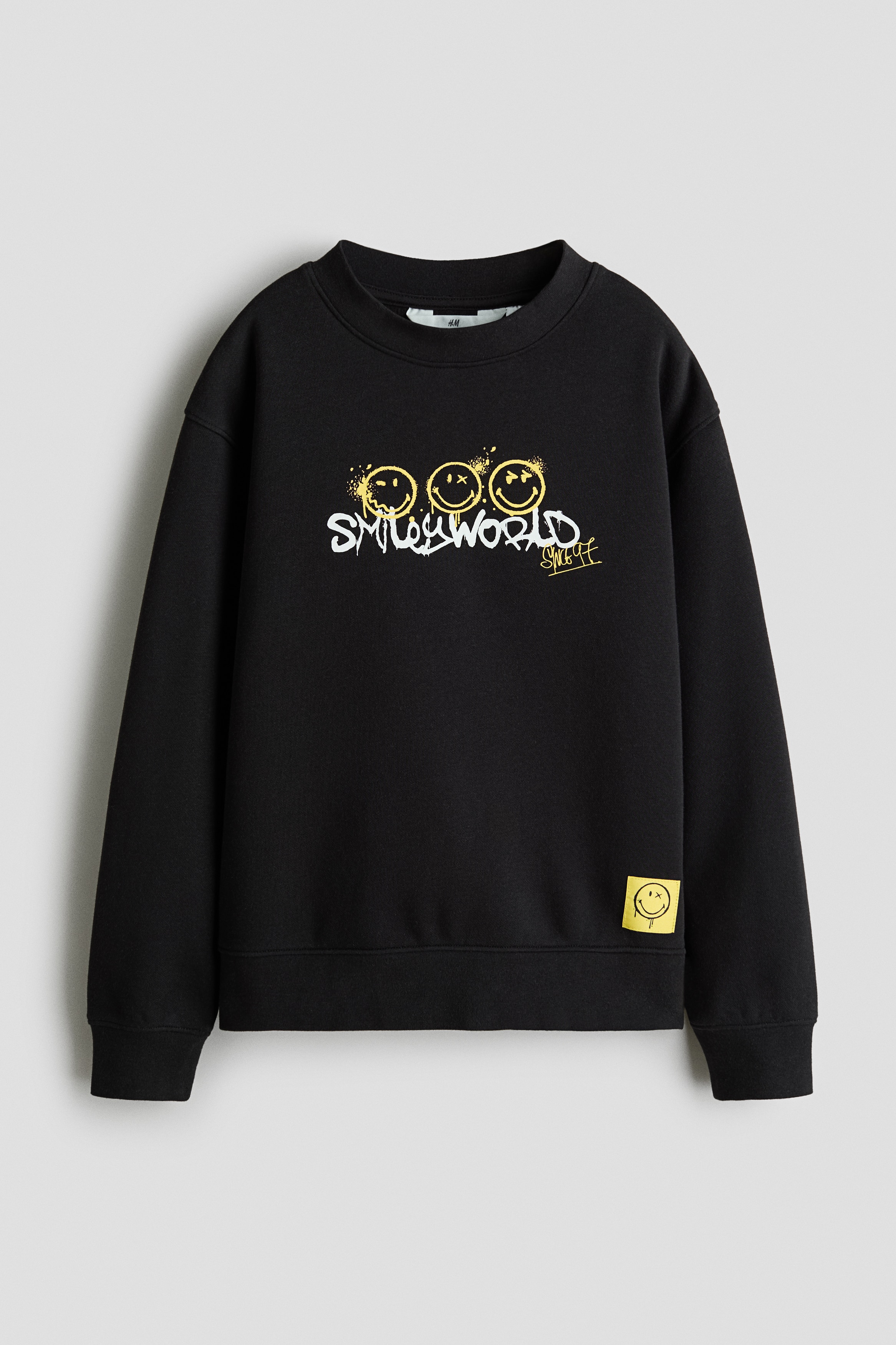 Sweatshirt with Printed Motif - Black/SmileyWorld® - Kids | H&M US