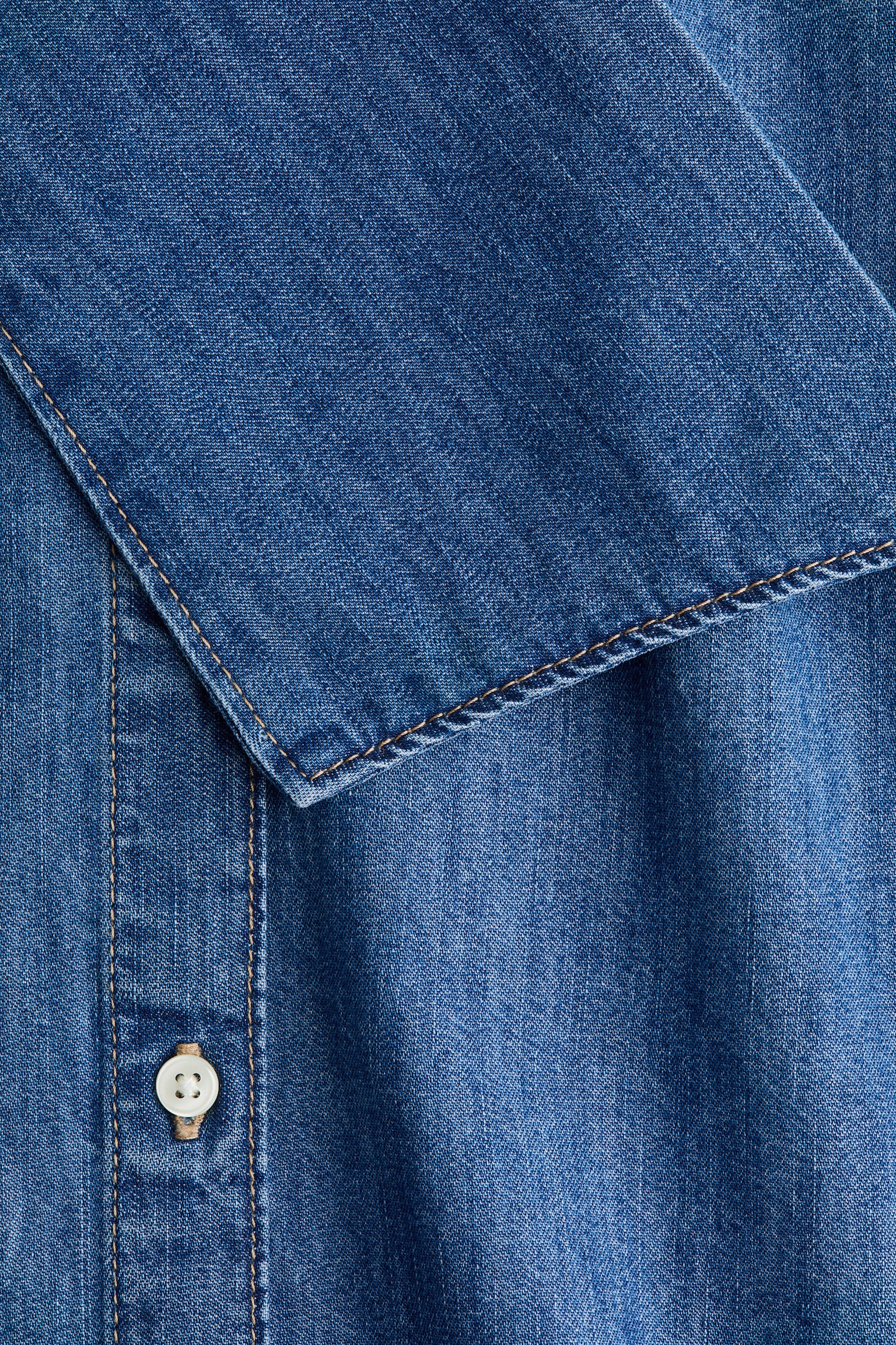 Blouse en denim avec écharpe - Bleu denim - 4