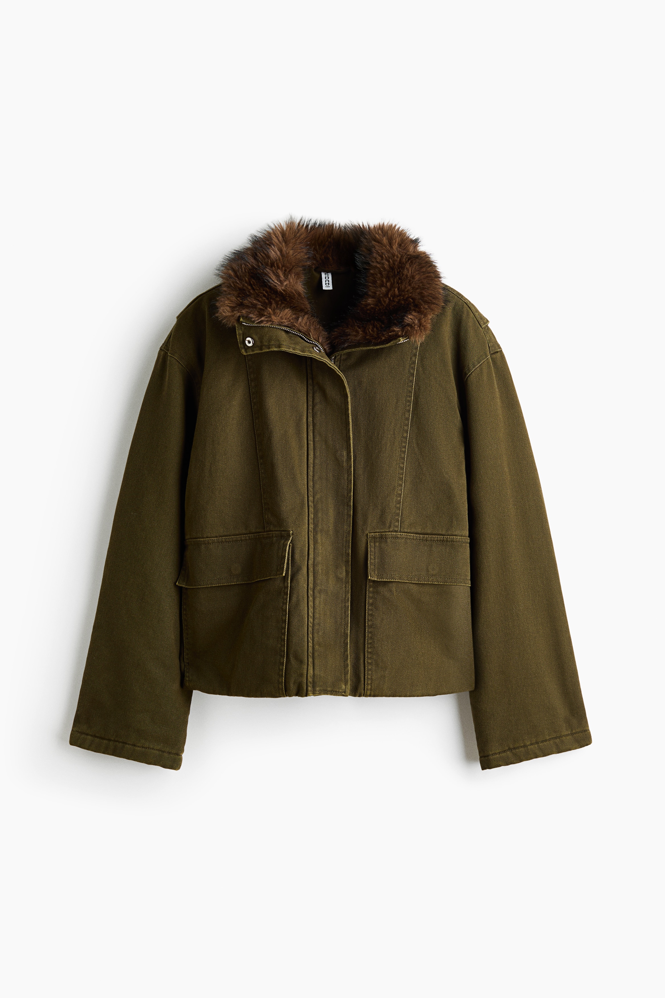 Oversize Gabardin Ceket - Koyu haki