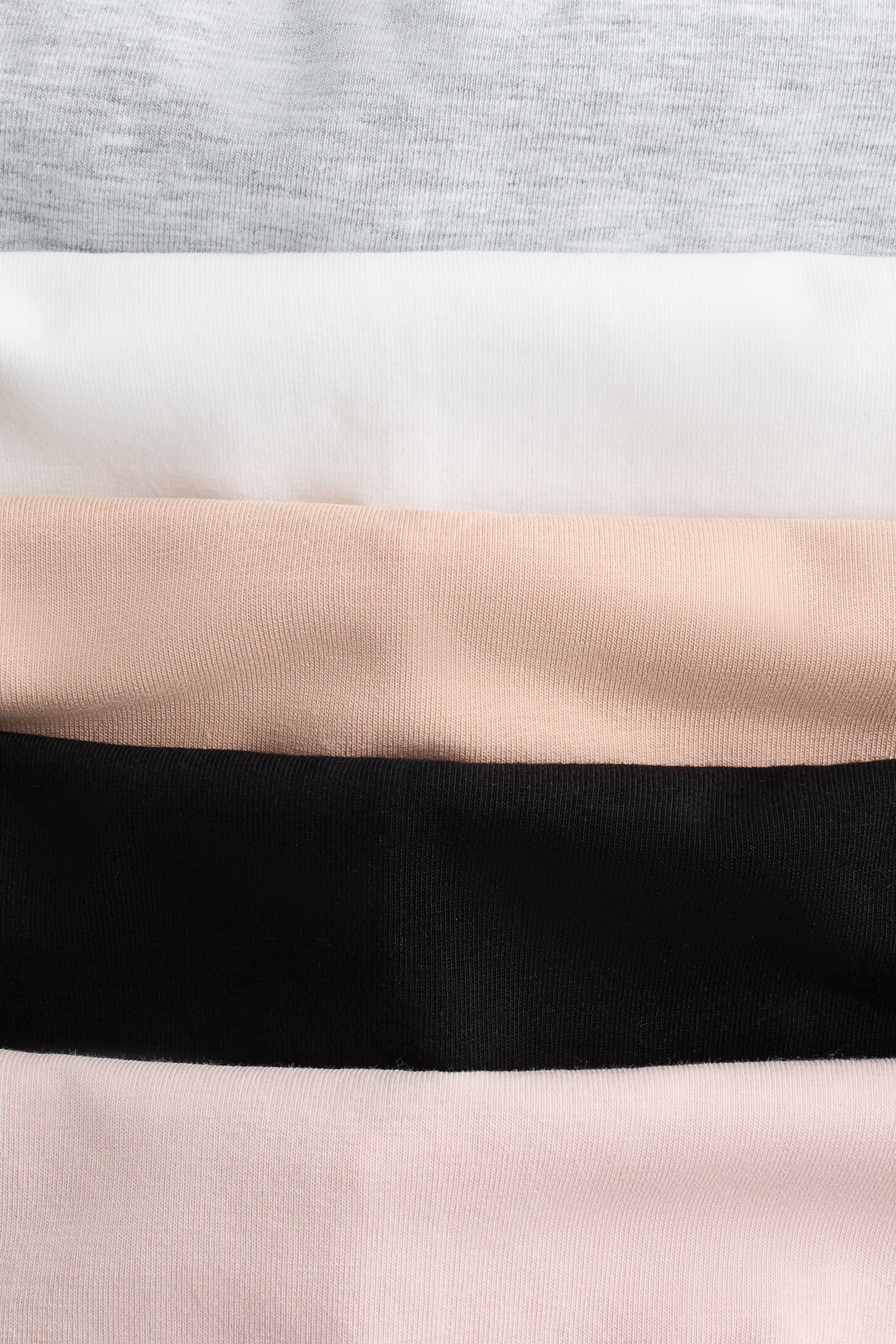 MAMA מארז 5 זוגות תחתוני היפסטר מכותנה עם תחרה - ורוד פודרה/בז' - 3