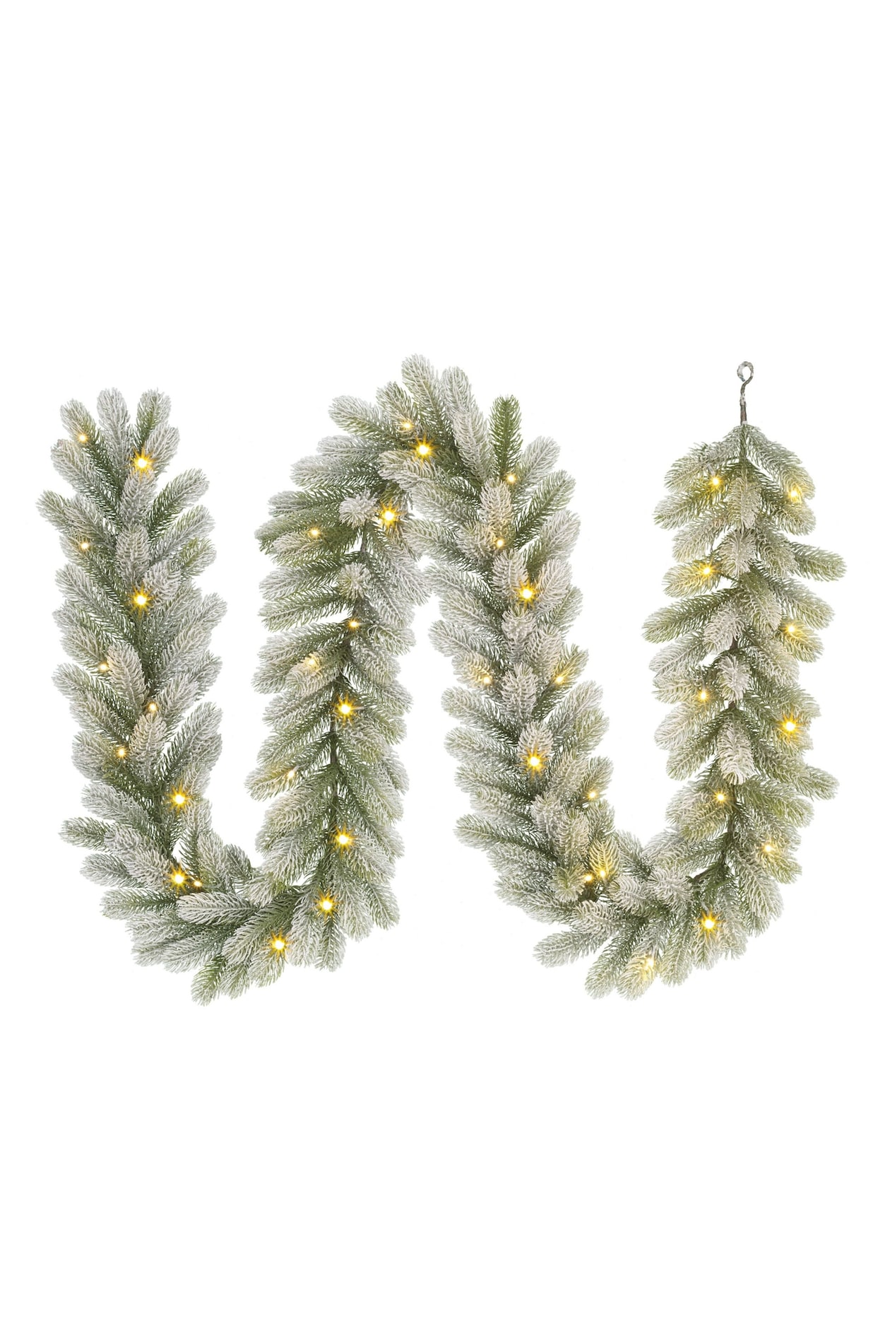 2x Glendon kerstguirlande | groen met bevroren details | 270cm