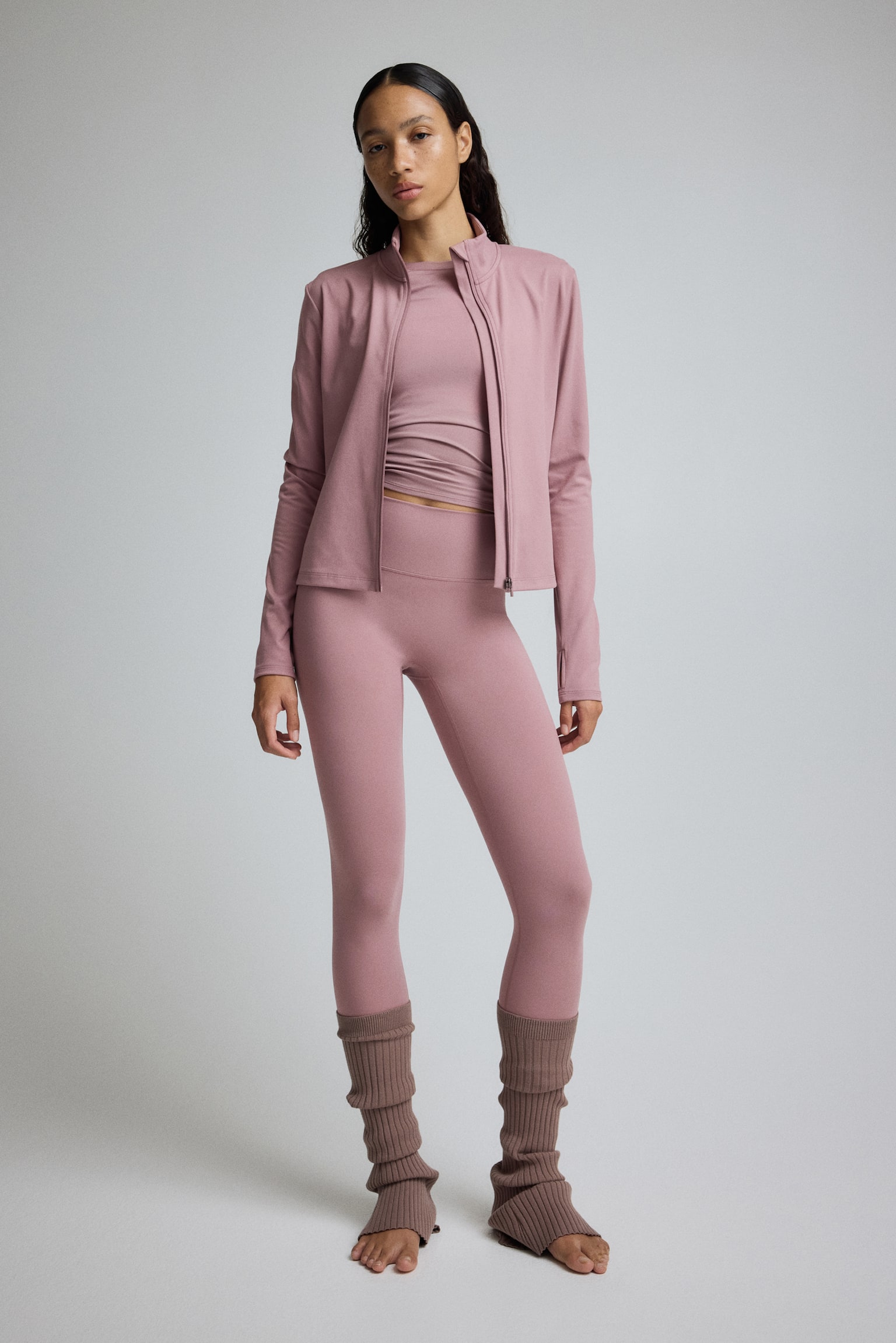 מכנסי טייץ ספורט SoftMove™‎ - ורוד מאובק/שחור/קרם/בז' כהה/לילך קפוא/חום/ורוד רך - 8