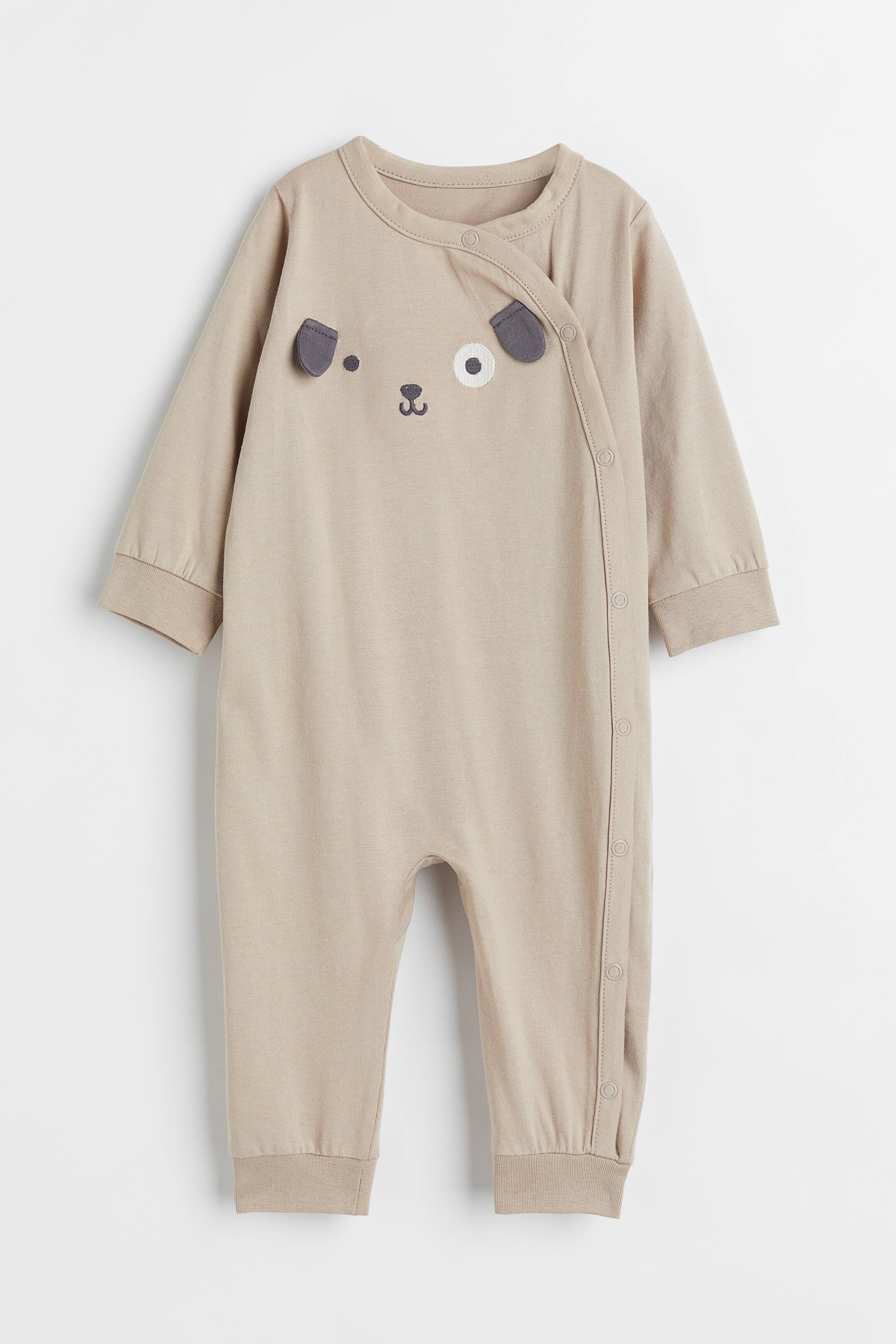 View larger image: Appliquéd all-in-one pyjamas - Light beige/Dog - Kids | H&M 1