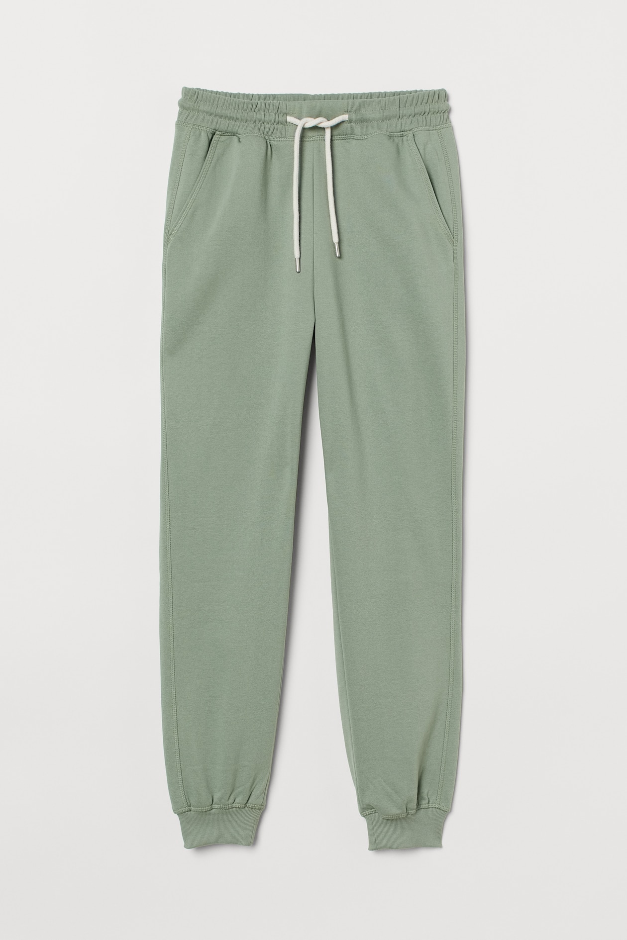 Joggers - High waist - Long - Sage green - Ladies | H&M US