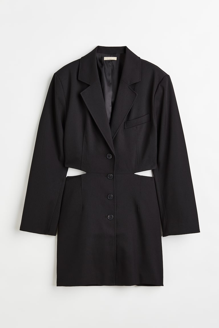 Women's Black Cut-out blazer dress