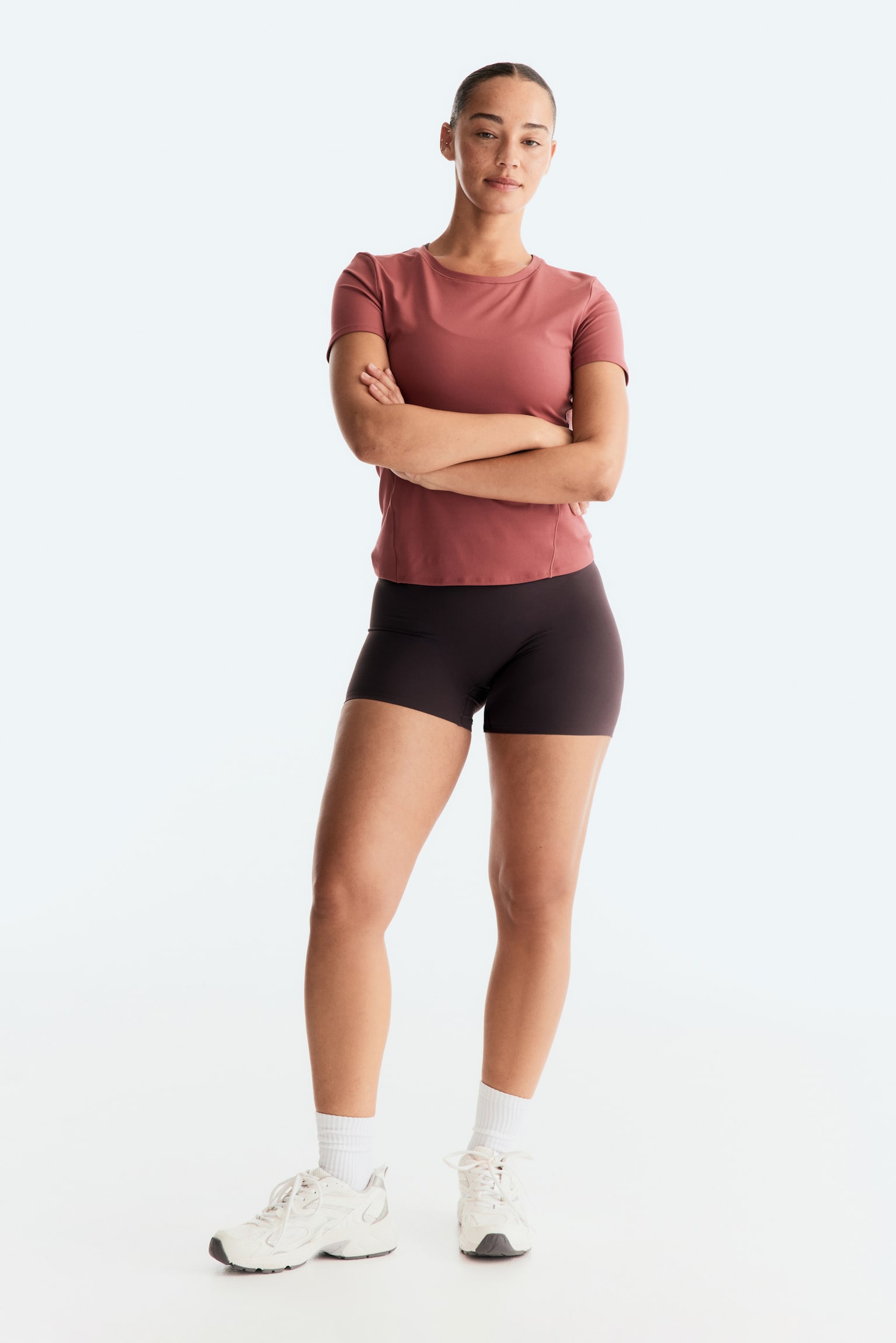 Женский топ H&M Sports Top with DryMove™, цвет: Светлый тёмно-бордовый — фото 3