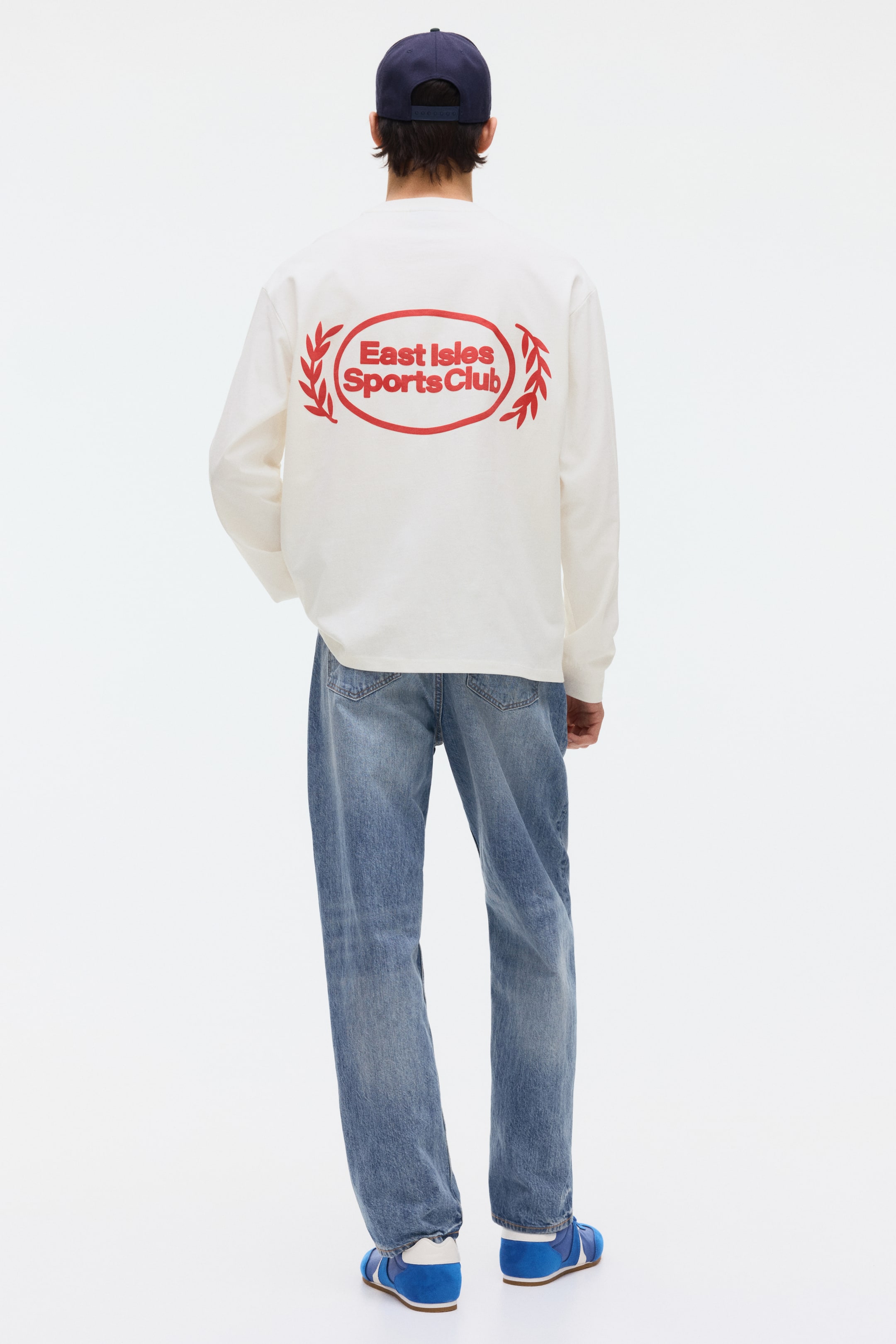 T-shirt imprimé ample avec manches longues