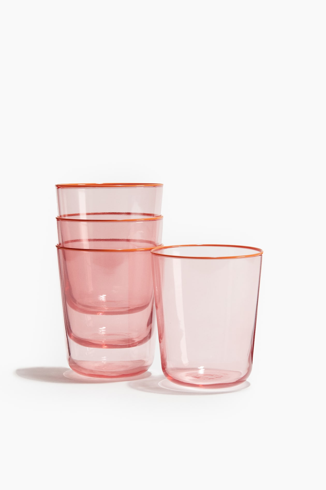 4pack tinted glass tumblers Light pink Home All H&M GB
