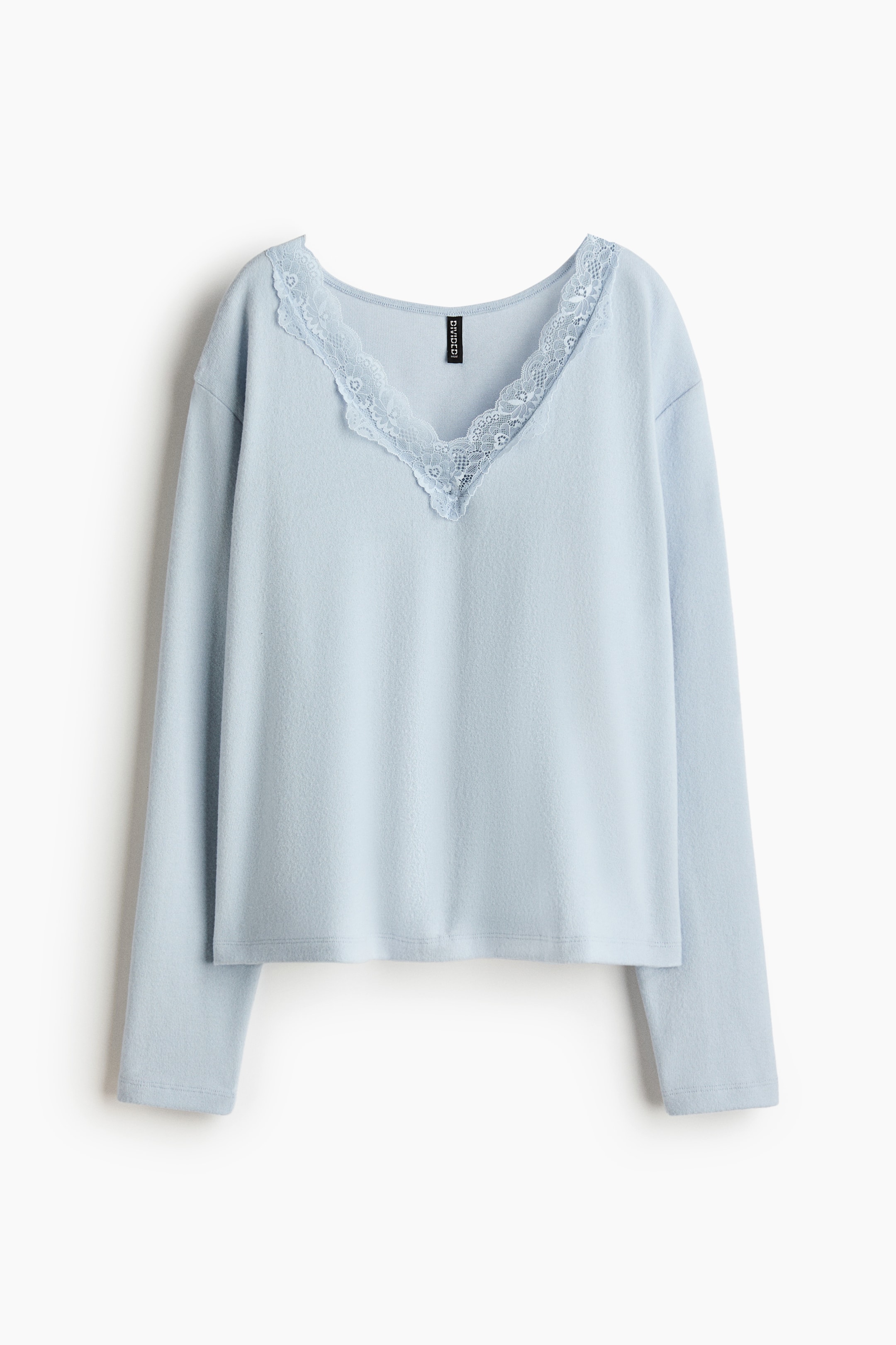 Größeres Bild anzeigen: Strickshirt mit Spitze - Hellblau - Ladies | H&M AT 1