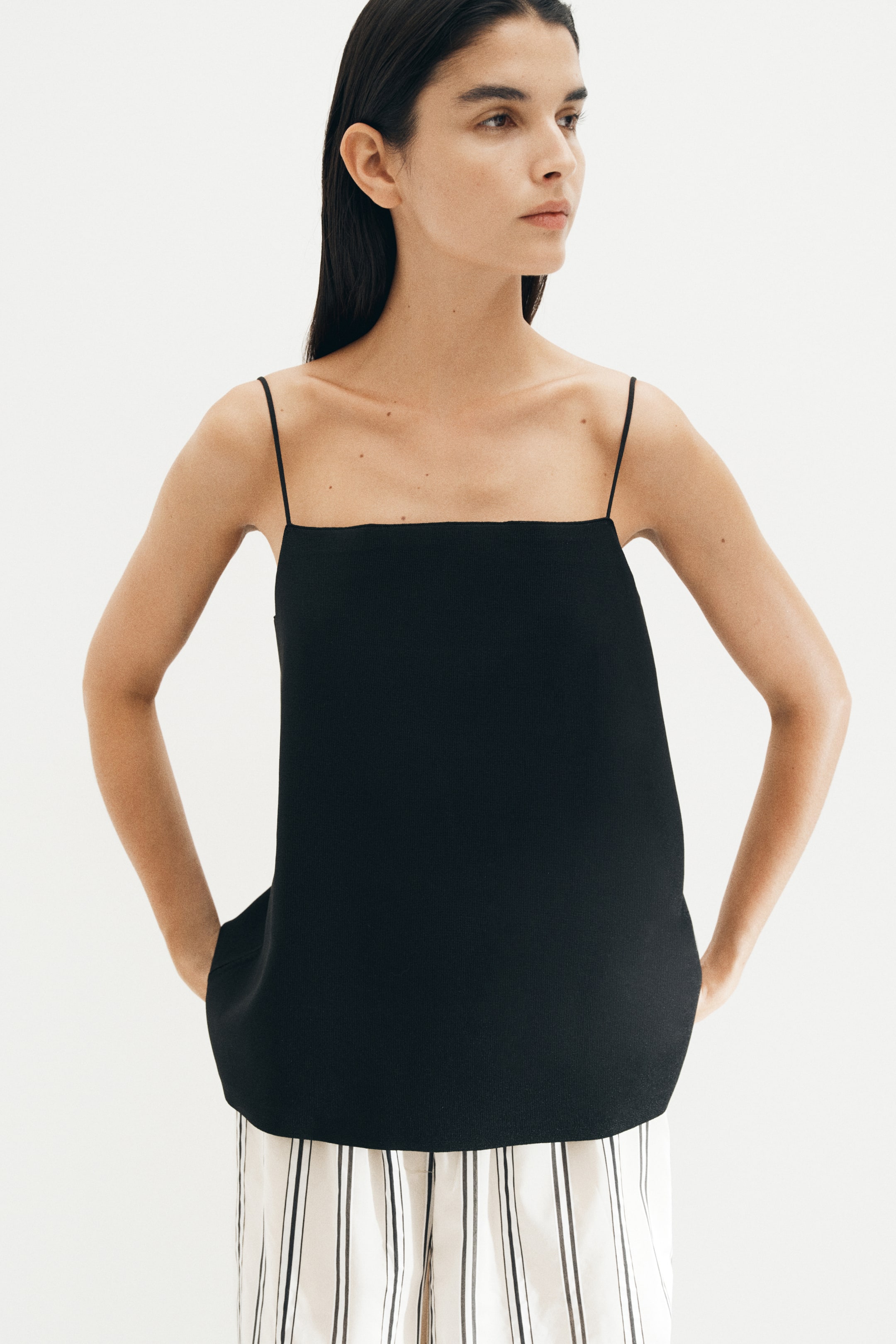 Fine-Knit Strappy Top
