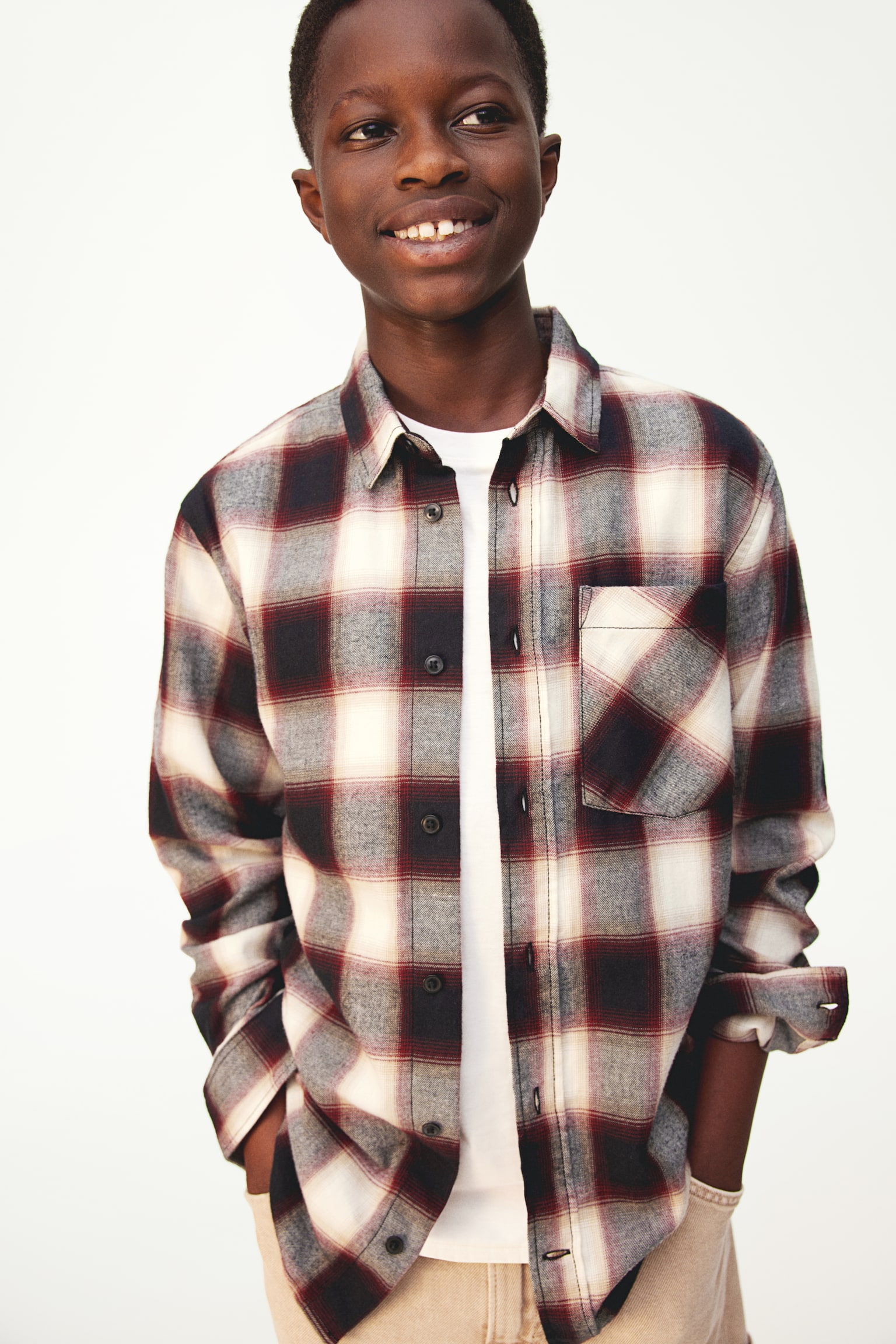 Cotton flannel shirt - Black/Checked/Dark blue/Checked/Dark green/Checked/Red/Checked - 3