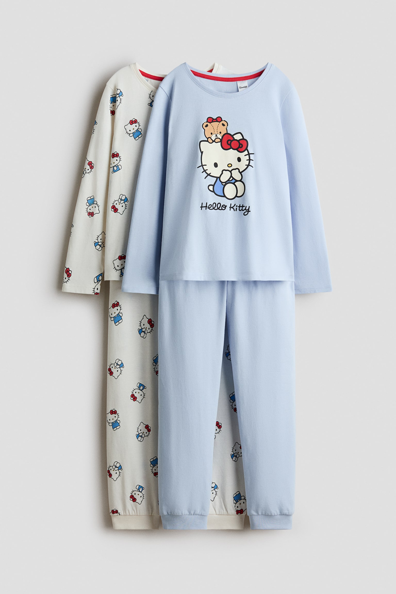 Набір із 2 бавовняних піжам - Блакитний/Hello Kitty - 1