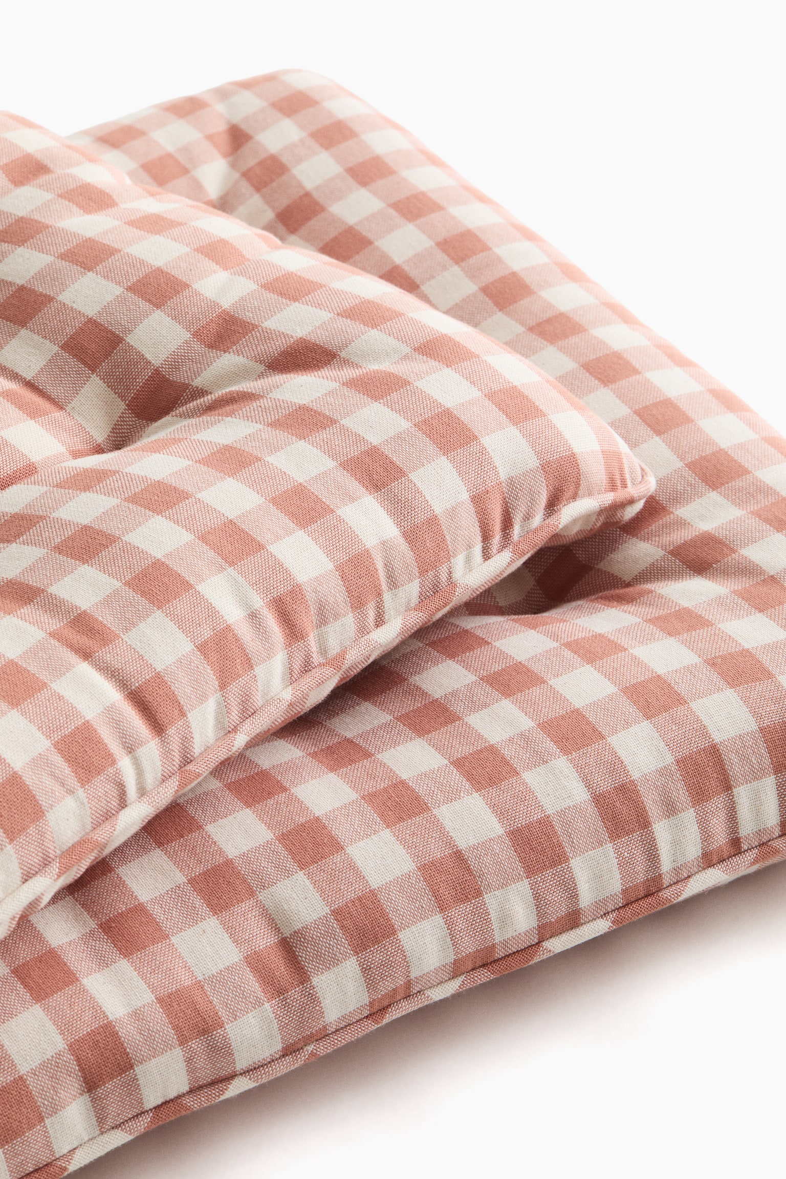 2-pack cotton seat cushions - Rust red/Gingham check/Dark brown/Gingham check/Beige/Gingham check/Khaki green/Gingham check/Yellow/Gingham check - 3
