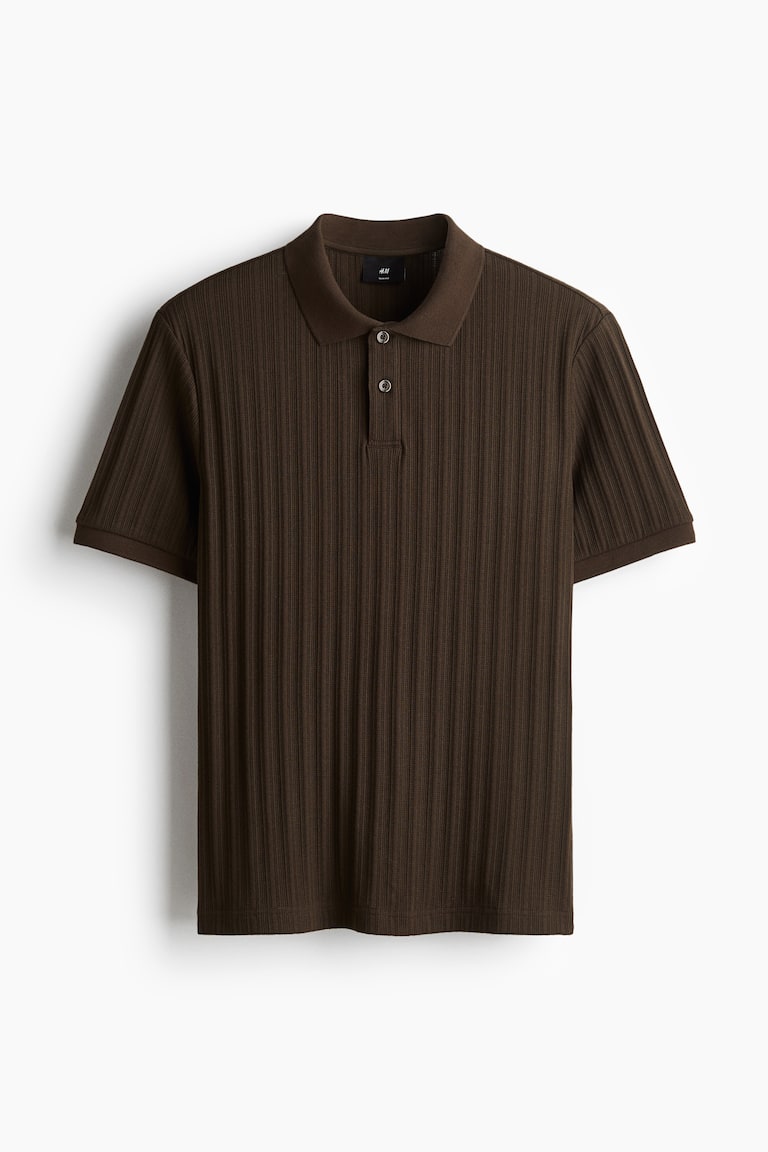 Polo majica od reljefnog žerseja Slim Fit