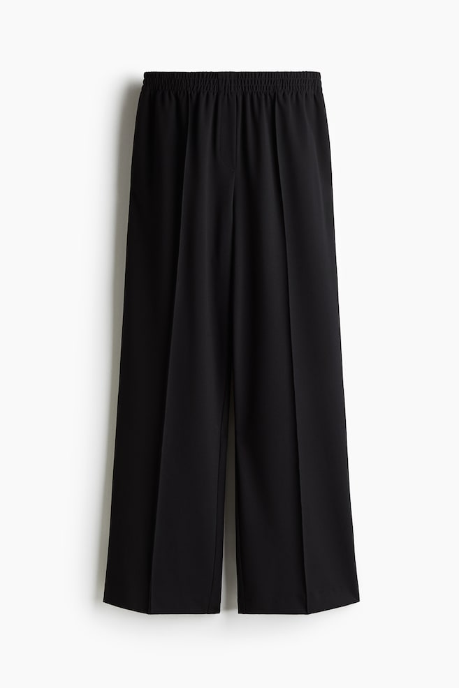 Wide Crease-Detail Pants - Black/Cream/pinstriped/Brown/Dark brown/Dark gray - 1
