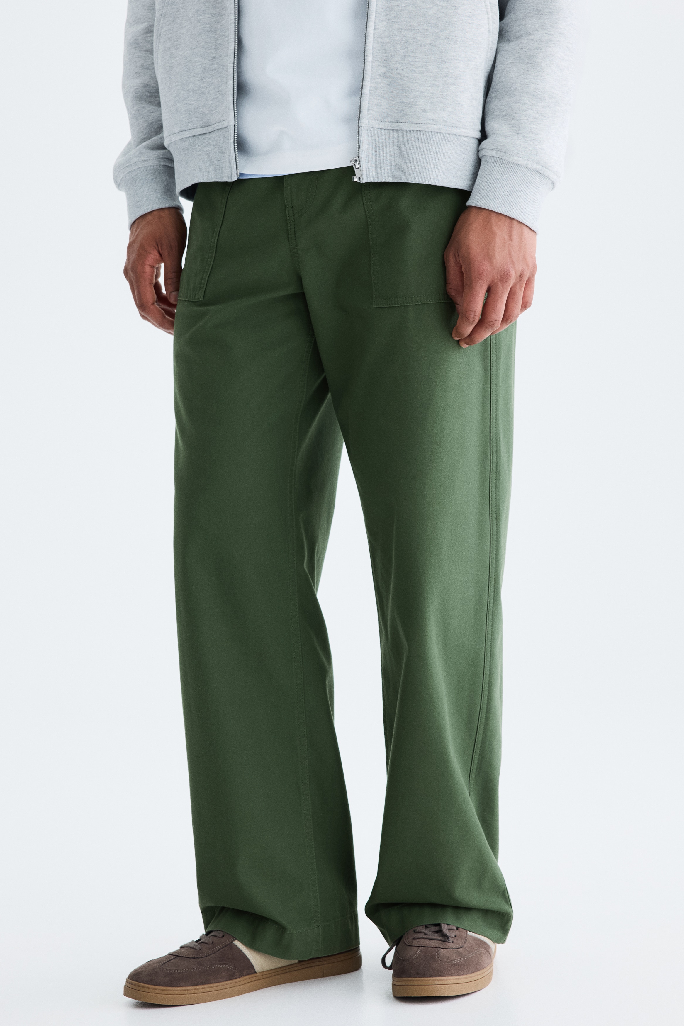 Men's Green Relaxed-Fit Twill Pants | H&M US