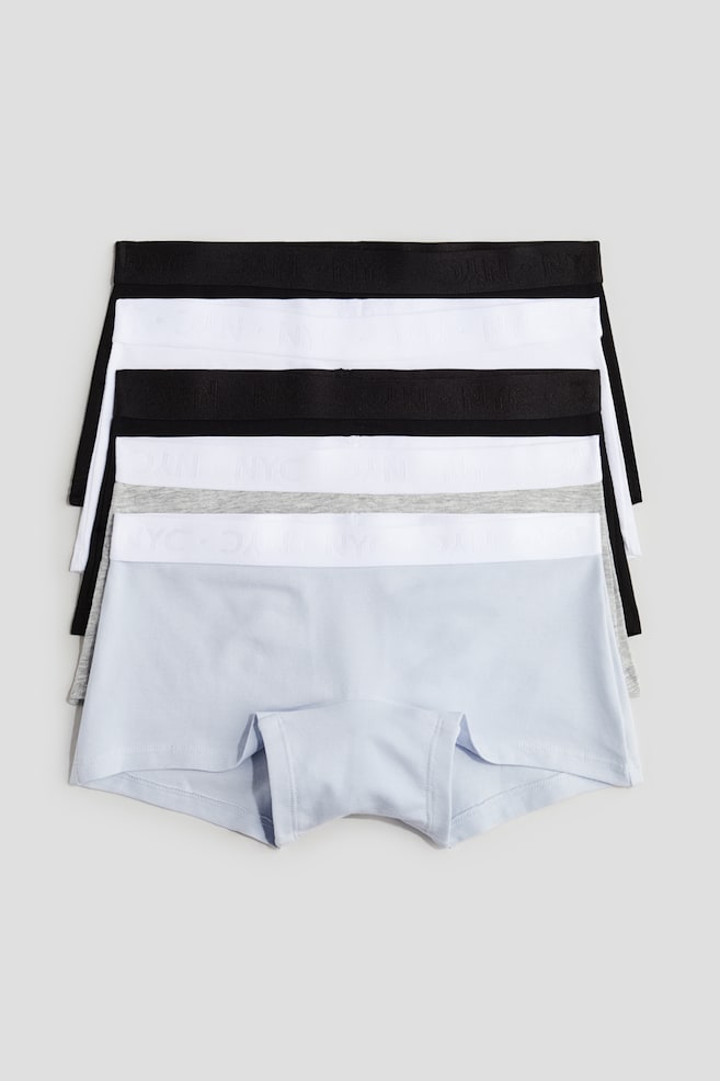 5-pack Cotton Boxer Briefs - Light blue/black/white - 1