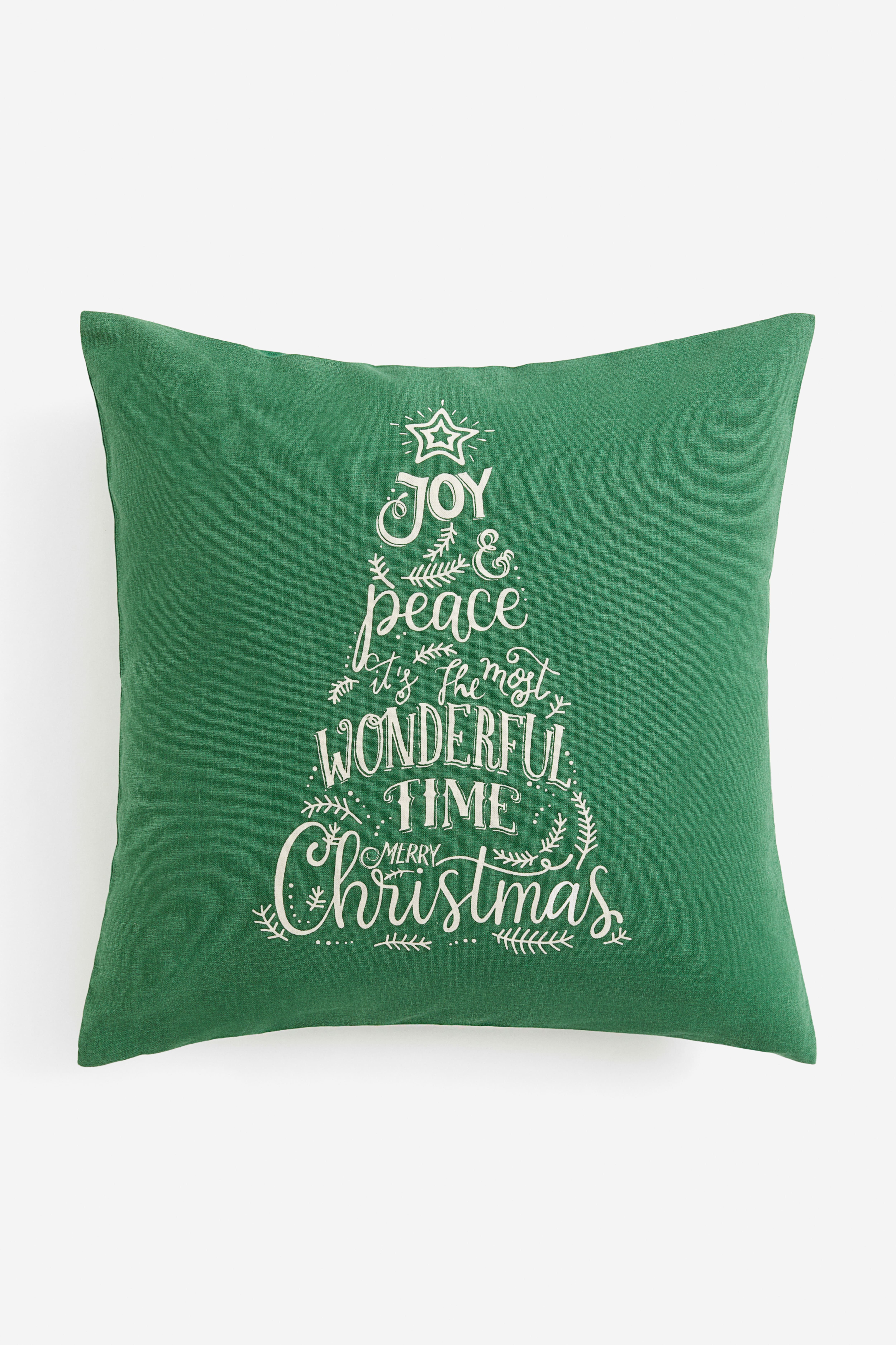 Text motif Cushion Cover Green Christmas Home All H M CA