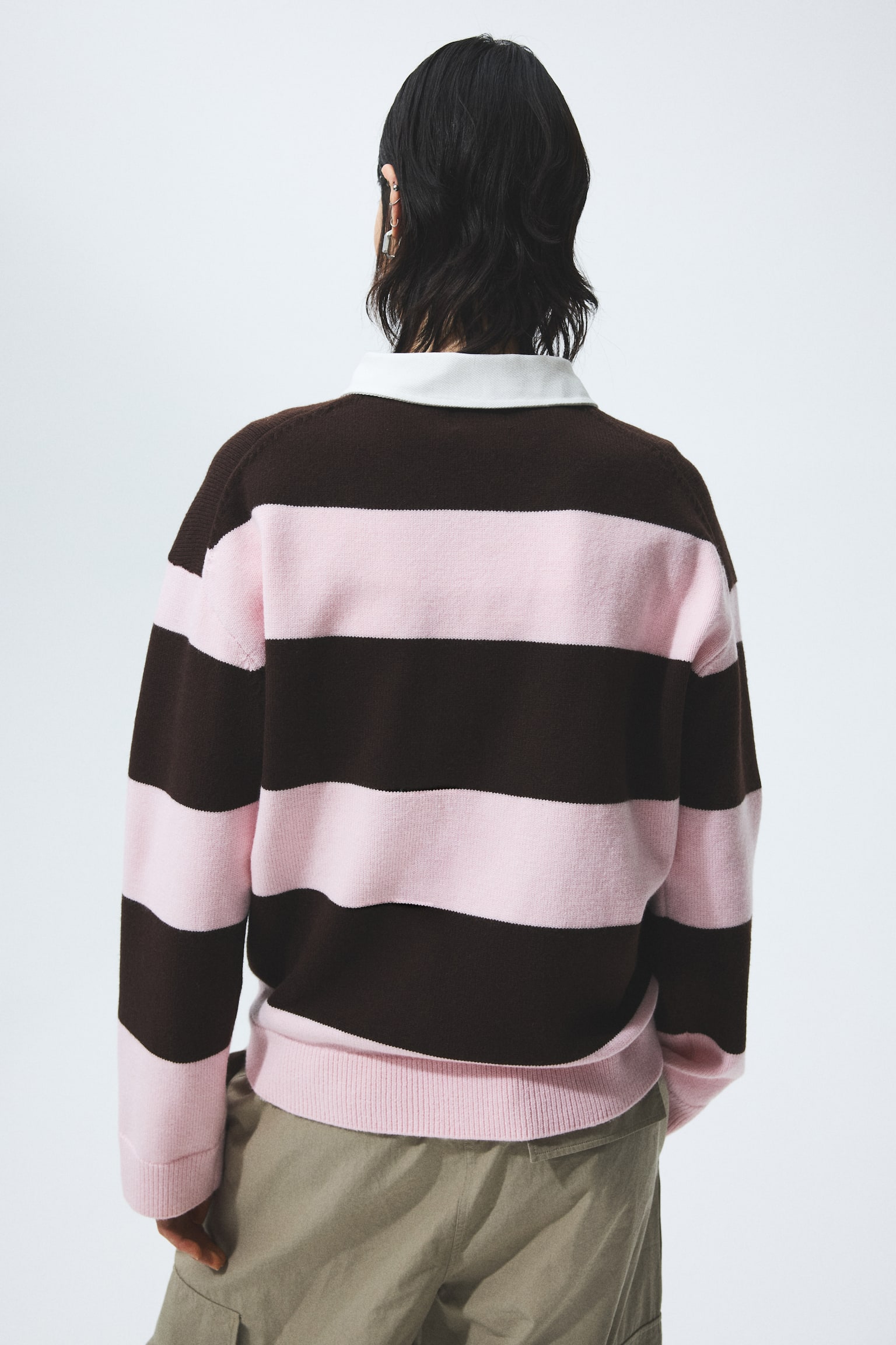 Collared jumper - Light pink/Dark brown/Dark red/Navy blue - 4