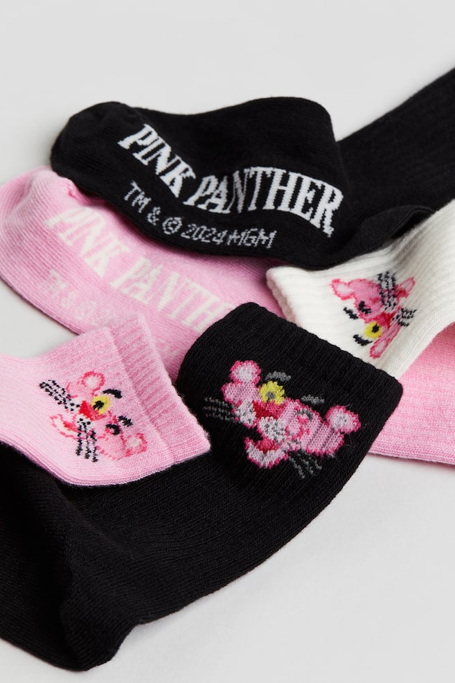 5-pack socks - Pink/Pink Panther/Pink/Barbie/Light yellow/Pokémon/White/Hello Kitty - 2