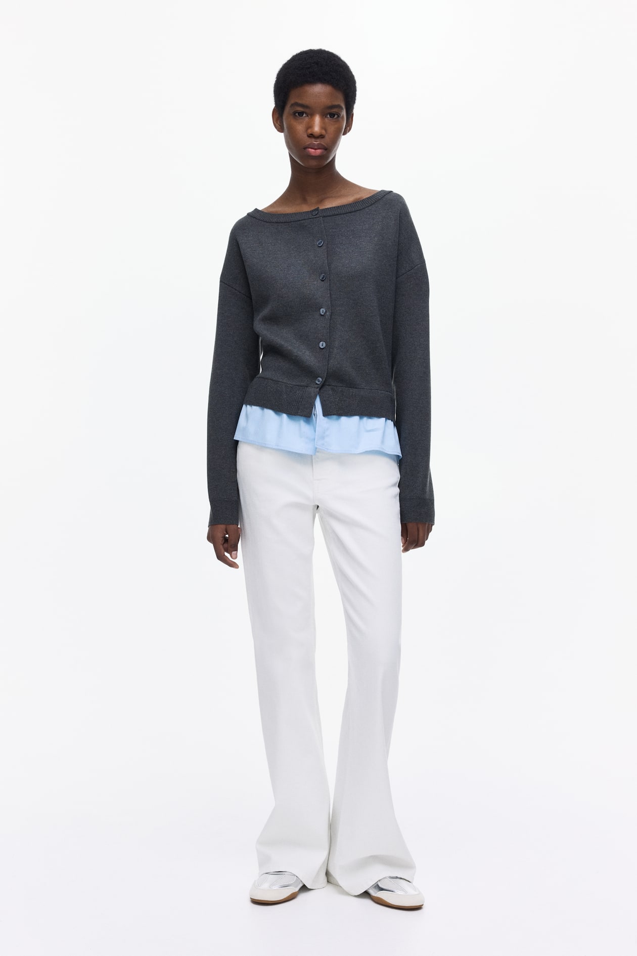 Layered Off-the-Shoulder Cardigan - image 3