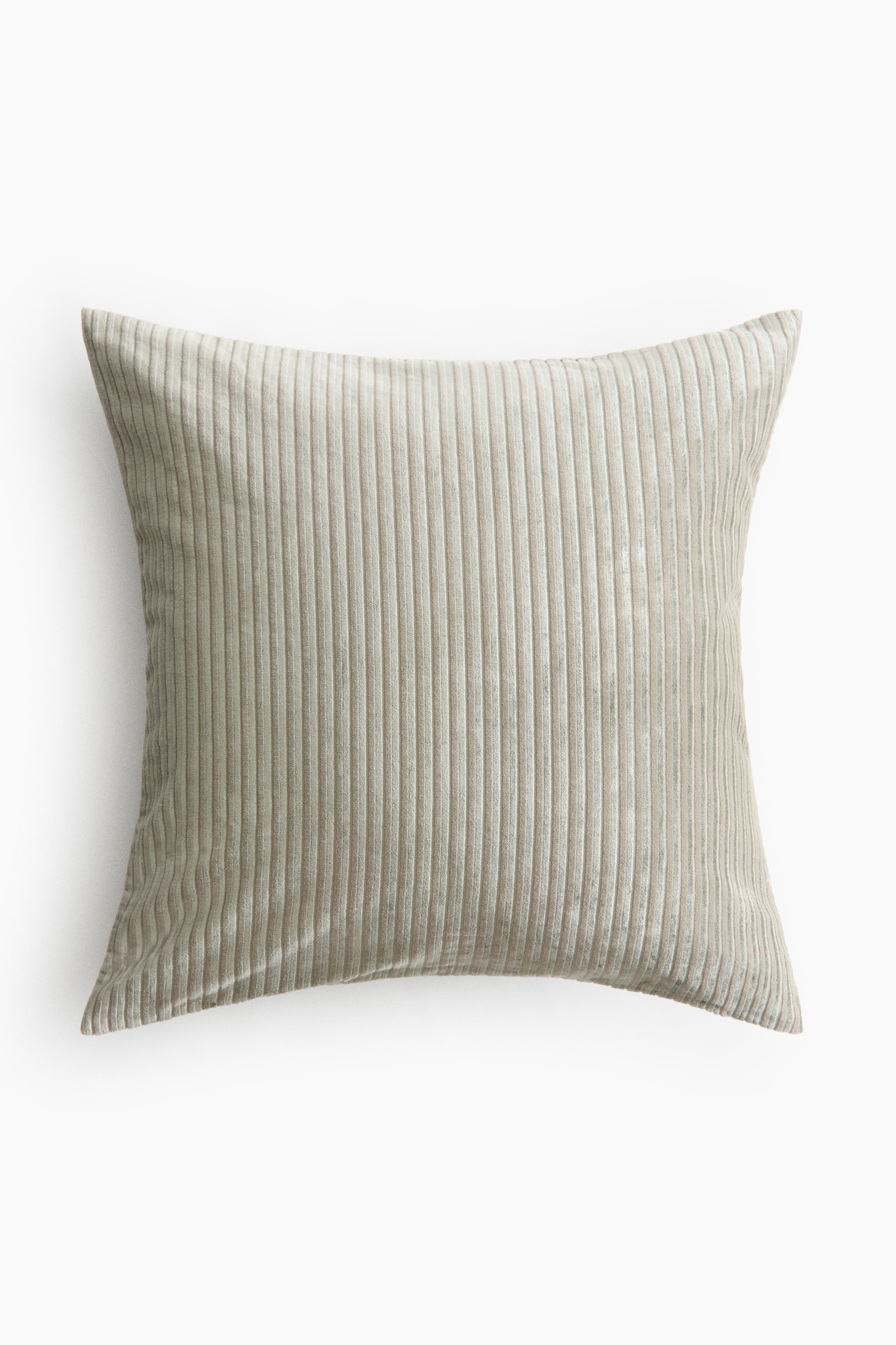 Corduroy cushion cover - Light khaki green/Cream - 1