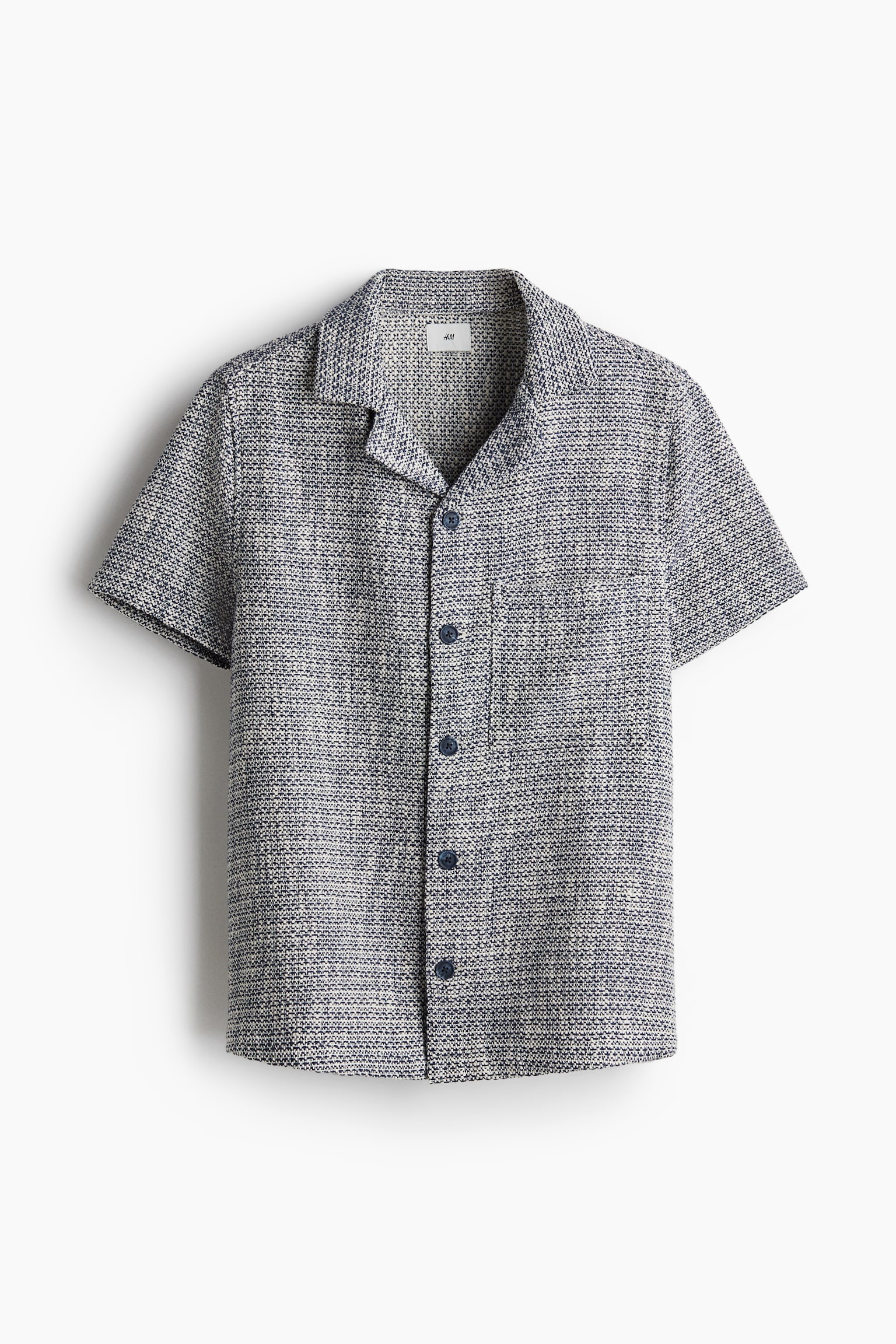 Regular Fit Textured-weave resort shirt - Navy blue - 2