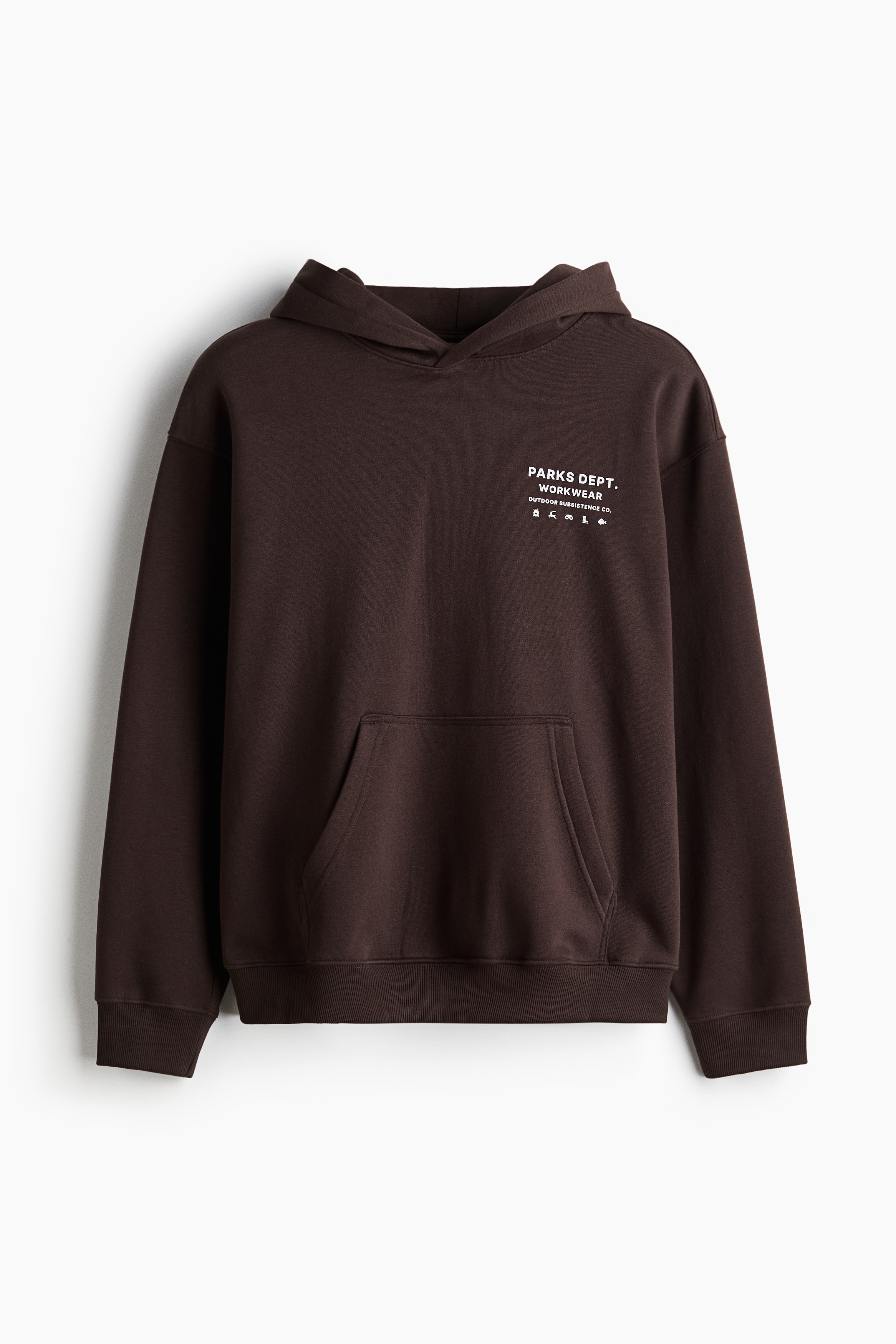 Áo hoodie in hình Relaxed Fit - Dark brown/Parks dept/Màu nâu đậm/Verdant Blooms/Màu trắng/STM/Màu đen/Appetites