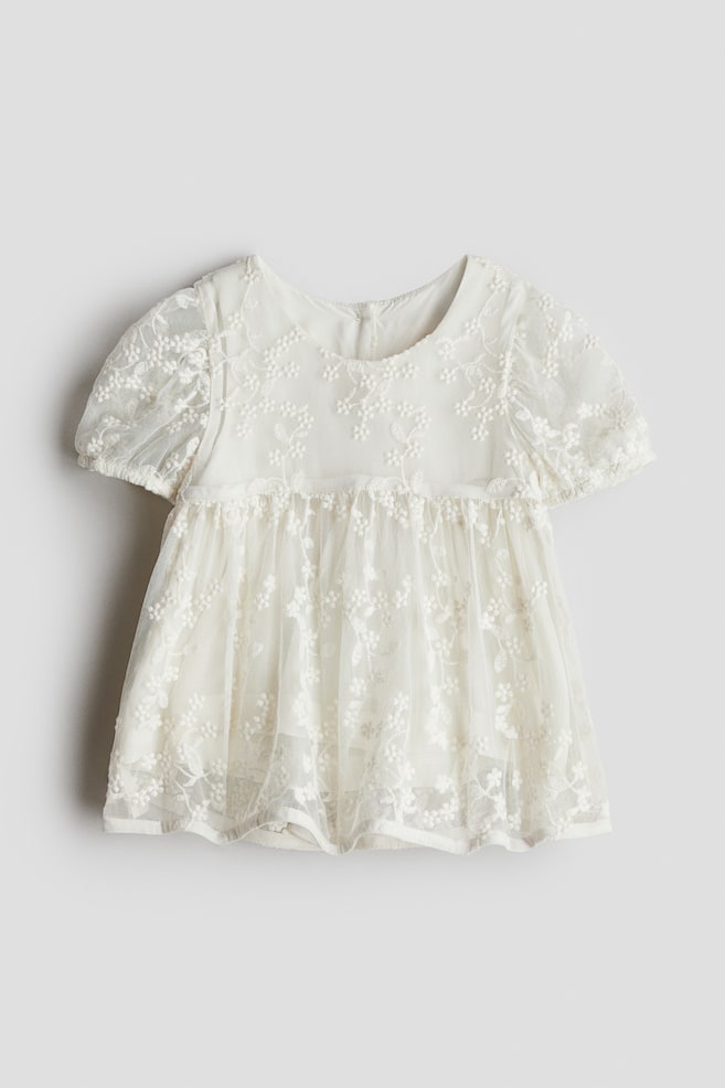 Blouse en dentelle - Blanc - 1