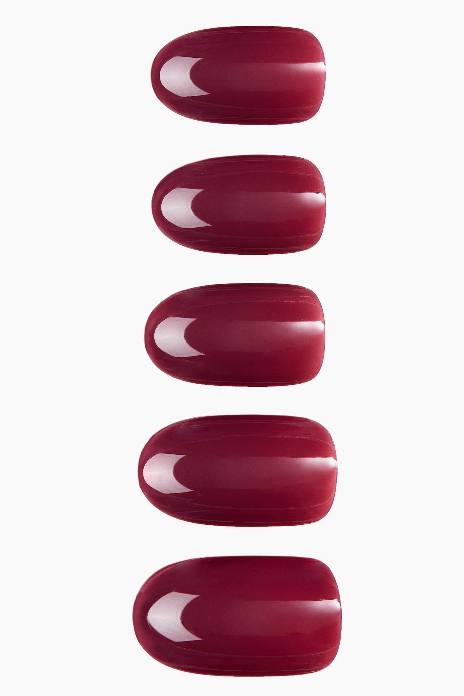Tipsy - Oval Long Bordeaux Blush/Almond Medium French Tips
