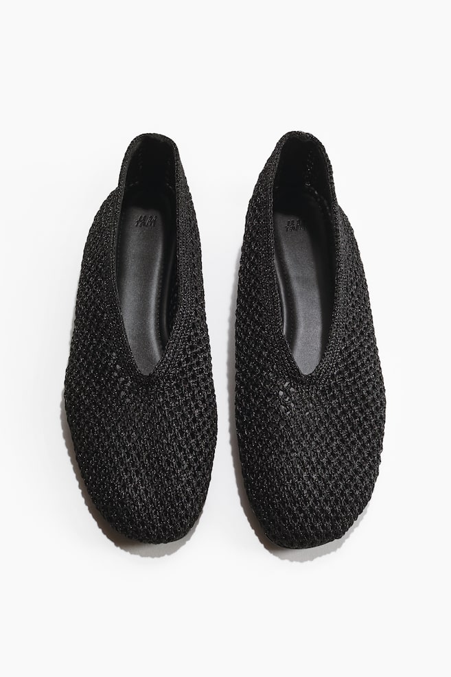 Geflochtene Ballerinas - Schwarz/Helles Mattrosa/Helles Mattblau/Dunkles Mattrosa - 1