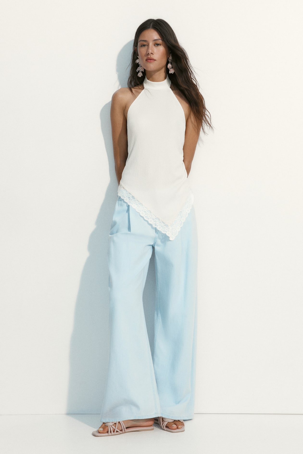 Lace-Trimmed Halterneck Top - image 4