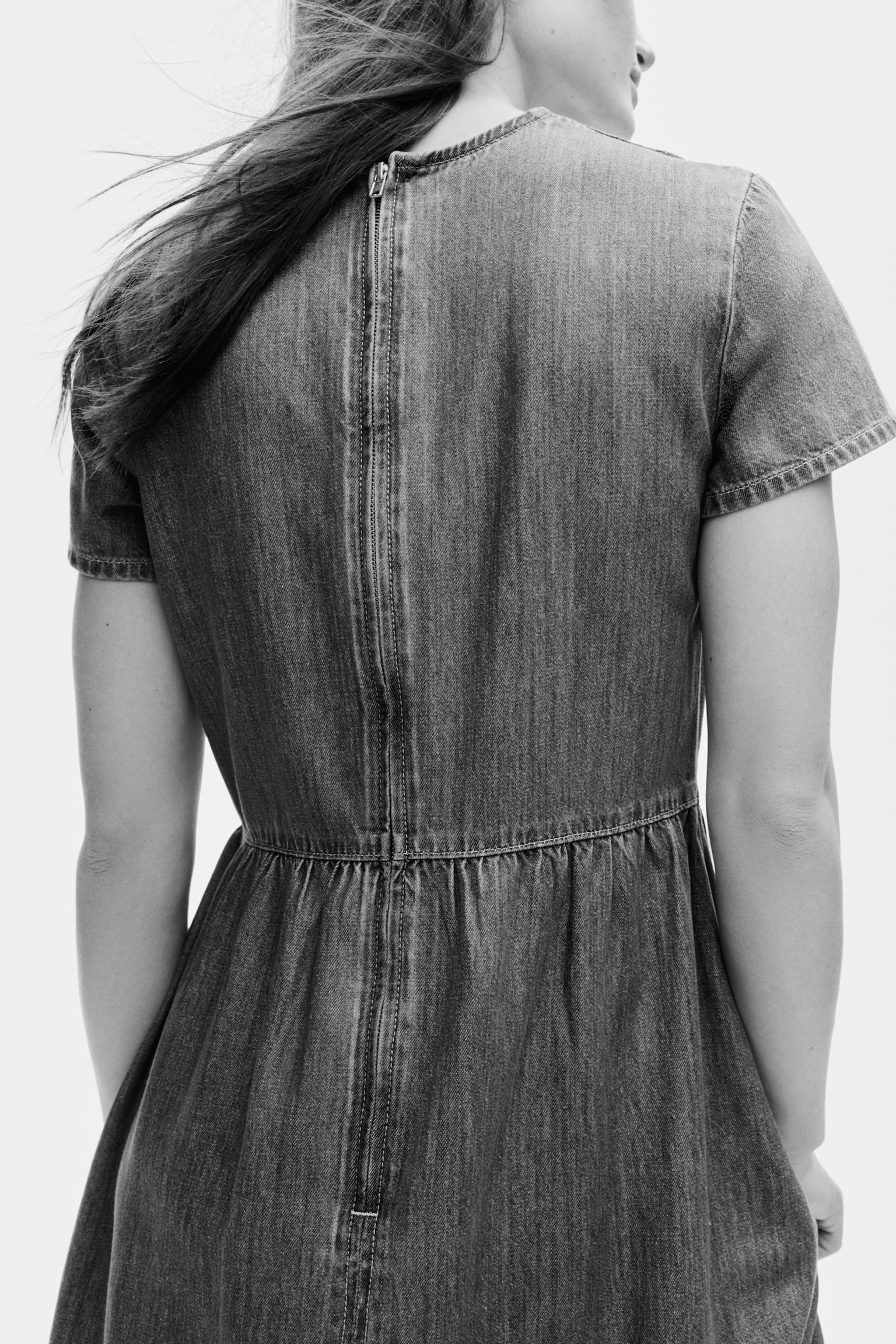 Maxikjole i denim - Denimblå - 4