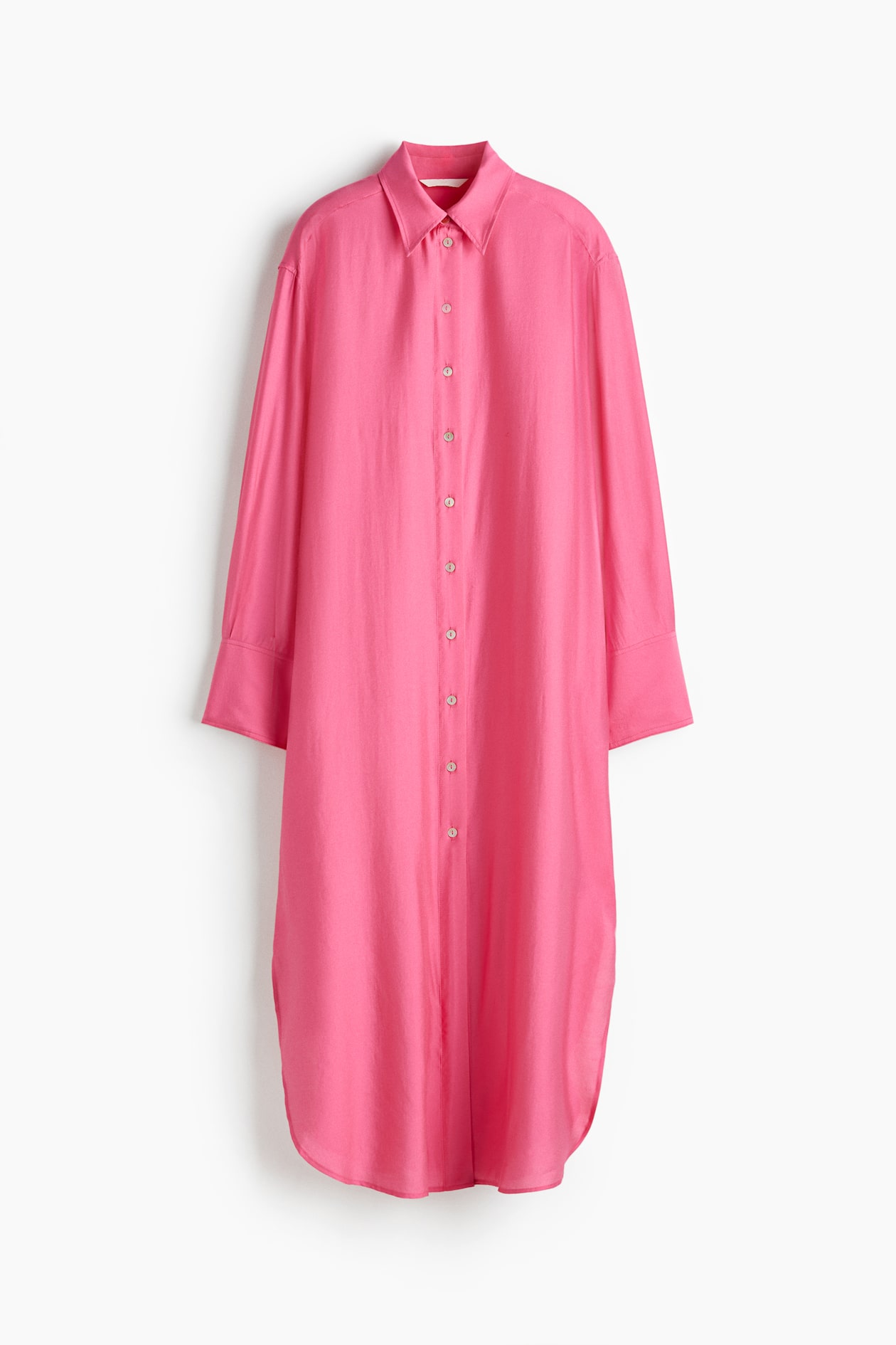 h&m pink shirt dress H&M's Sellout Pink Dress Is Back for 2021